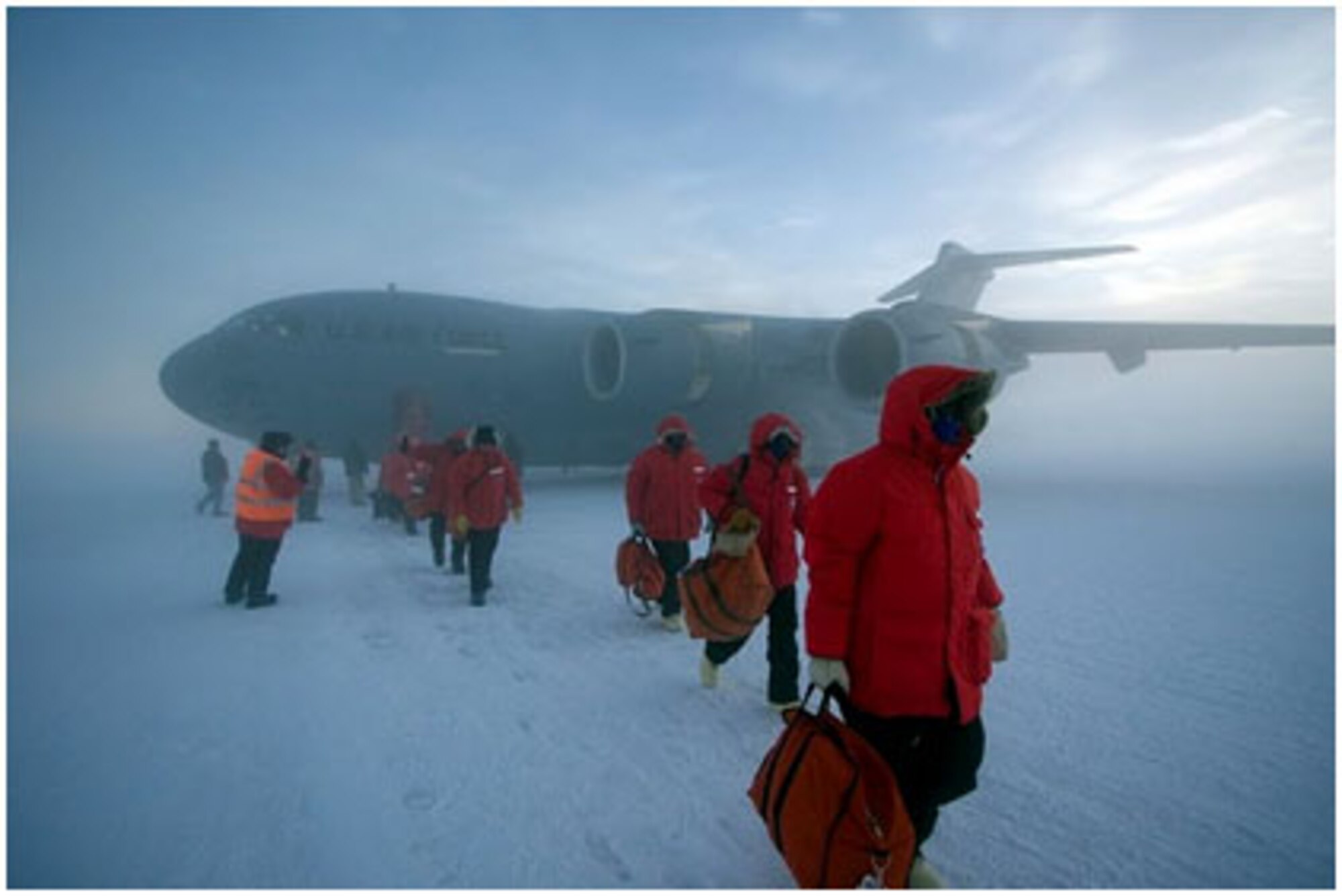 TRAVIS AIR FORCE BASE, Calif. -- Chief Master Sgt. Michael Beck, 349th Civil Engineer Squadron, is on an eight month assignment for his civilian company to McMurdo Station, Antarctica, where he is putting his Air Force training to good use as well. (Courtesy photo)