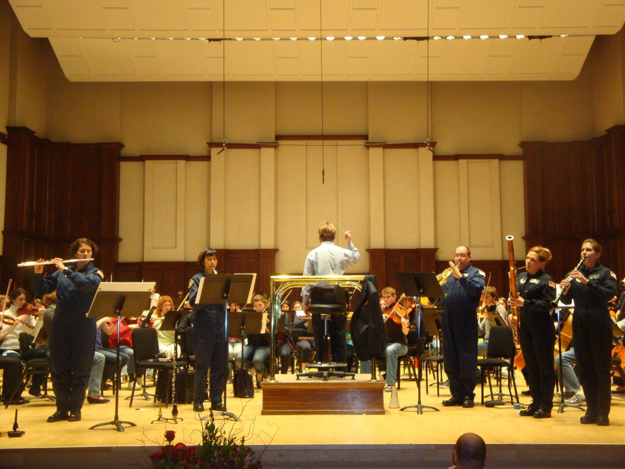 Rampart Winds performs with the Detroit Civic Youth Orchestra at Orchestra Hall in Detroit, Michigan.