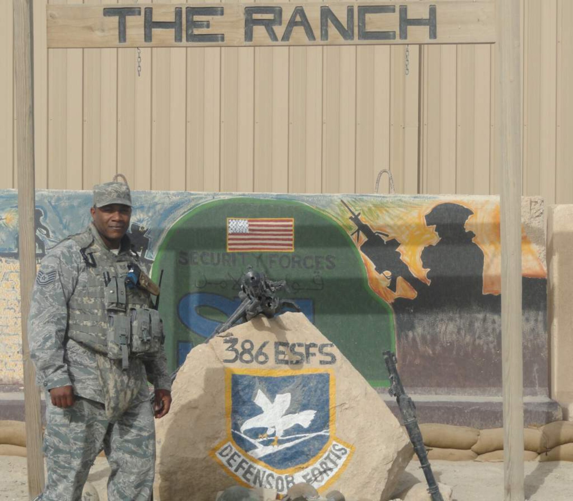 Tech Sgt. Bruce Harrison is deployed from the 902nd Security Forces Squadron at Randolph Air Force Base, Texas. (Courtesy photo)