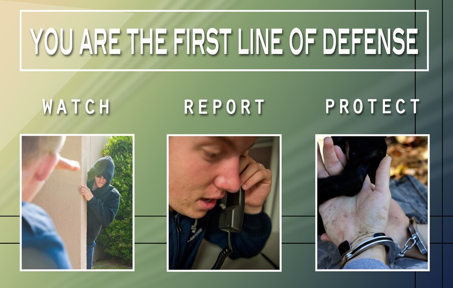 MOODY AIR FORCE BASE, Ga. -- In a heightened state of security, follow all applicable checklists, practice operations security and report all suspicious activity to security forces. (U.S. Air Force illustration/Staff Sgt. Jamal D. Sutter)(RELEASED)