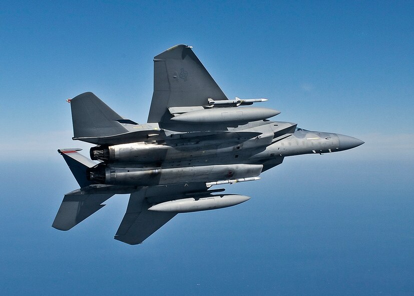 An F-15C Eagle from the 44th Fighter Squadron flies loaded up AIM-120 missiles during a Combat Archer mission at Tyndall Air Force Base, Fla., May 5. Combat Archer, an air-to-air weapons system evaluation program maintained by the 83rd Fighter Weapons Squadron.  The WSEP program is used to evaluate the effectiveness and suitability of combat air force weapon systems. The evaluations are accomplished during tactical deliveries of fighter, bomber and unmanned aerial system precision guided munitions, on realistic targets with air-to-air and surface-to-air defenses. For many of the aircrew participating in WSEP, it is the first time employing live weapons. This provides a level of combat experience many units face during combat. (U.S. Air Force photo/Tech. Sgt. John Hoffmann) 