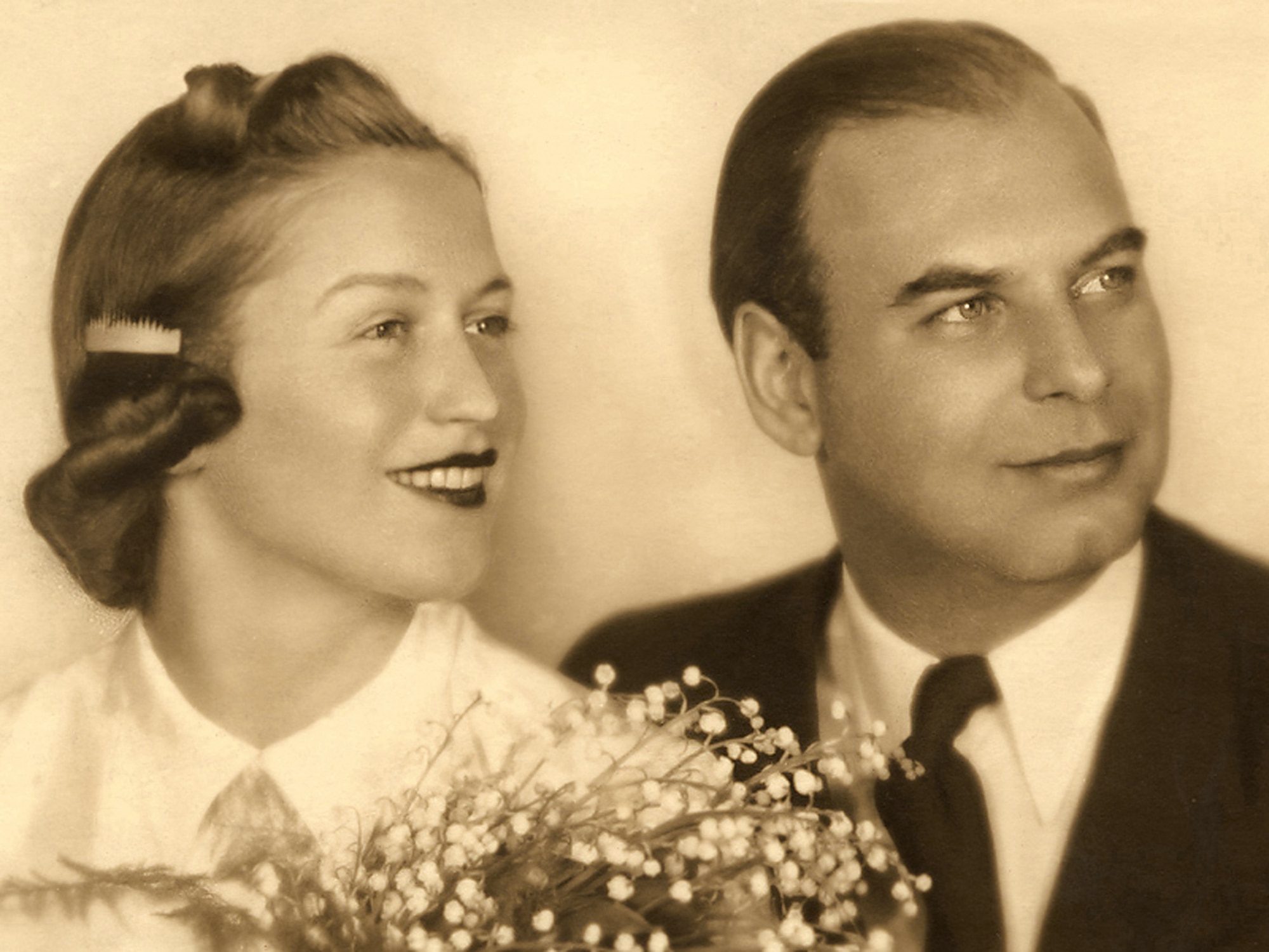 Eva Clarke's parents, Anka and Bernd Nathan, are shown here on their wedding day, May 15, 1940. They were taken prisoner and put in concentration camps, just because they were Jewish. They spent three years at Terezin, until the end of September 1944, when Eva's father was sent to Auschwitz-Birkenau. The next day, her mother volunteered to go and be with him, but she never saw him again. She later found out that he'd been shot dead Jan. 18, 1945, just one week before the Russian army liberated the concentration camp there. (Courtesy photo) 

