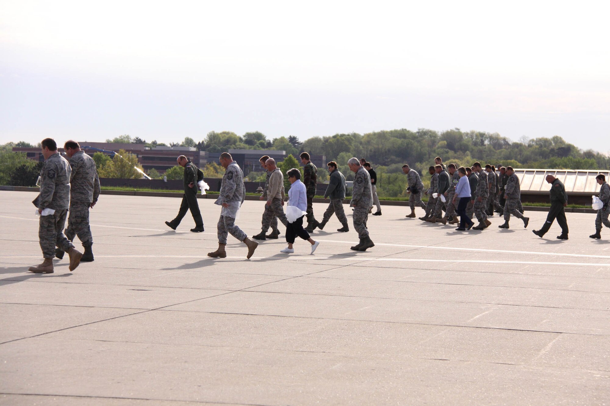 Members of the 911th Airlift Wing participated in a “FOD walk” on May 10, 2011. FOD, which stands for Foreign Object Debris, can come in many shapes and sizes to include pebbles, bolts, pieces of sheet metal, plastic, and anything that could potentially harm an aircraft. “FOD walks” are an essential part of keeping our flight line free of debris and our aircraft free from Foreign Object Damage. (U.S. Air Force photo/Staff Sgt. Jamie L. Perry)