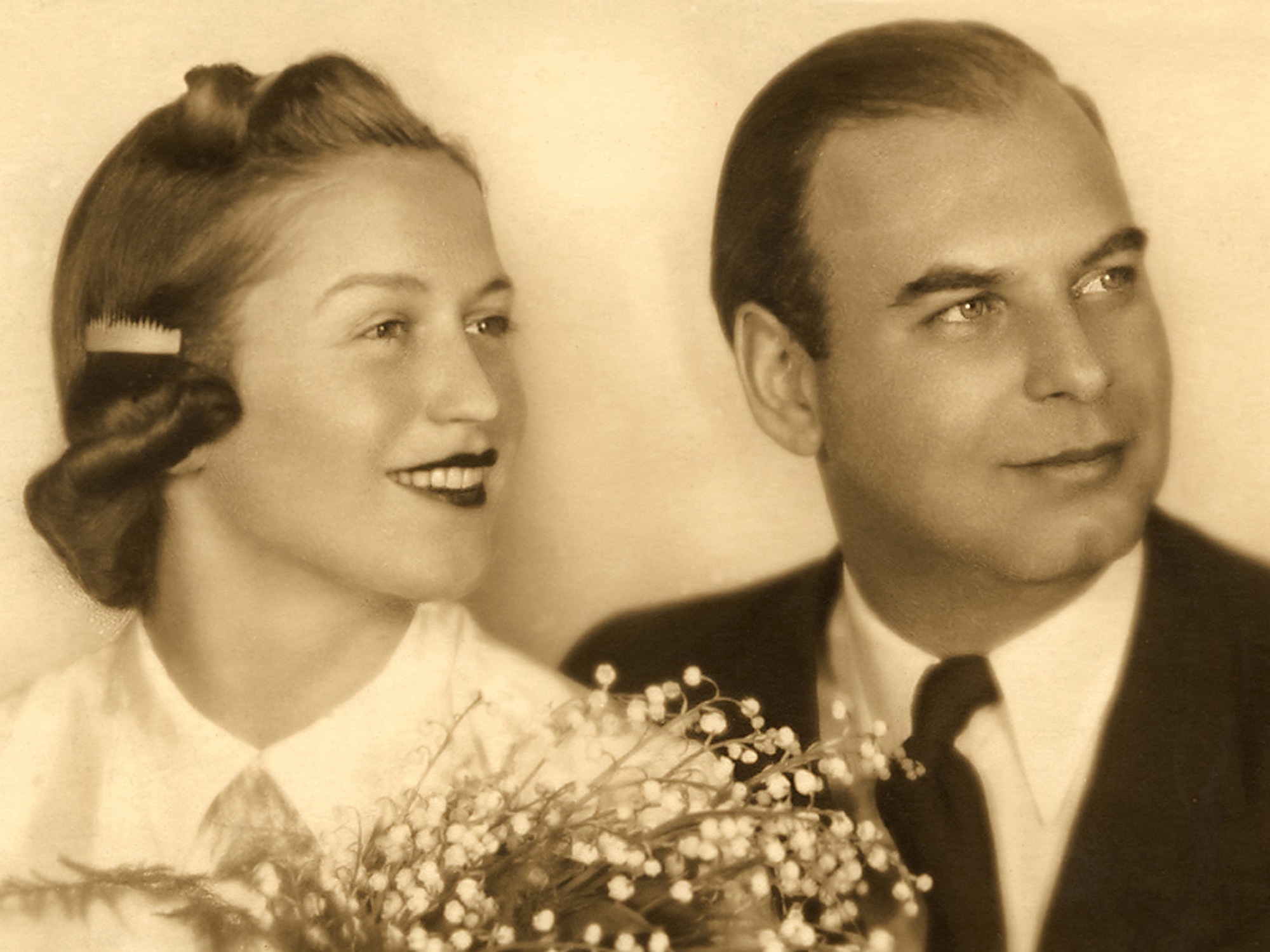 Eva Clarke’s parents, Anka and Bernd Nathan, are shown here on their wedding day, May 15, 1940. They were taken prisoner and put in concentration camps, just because they were Jewish. They spent three years at Terezin, until the end of September 1944, when Eva's father was sent to Auschwitz-Birkenau. The next day, her mother volunteered to go and be with him, but she never saw him again. She later found out that he'd been shot dead Jan. 18, 1945, just one week before the Russian army liberated the concentration camp there. (Courtesy photo)