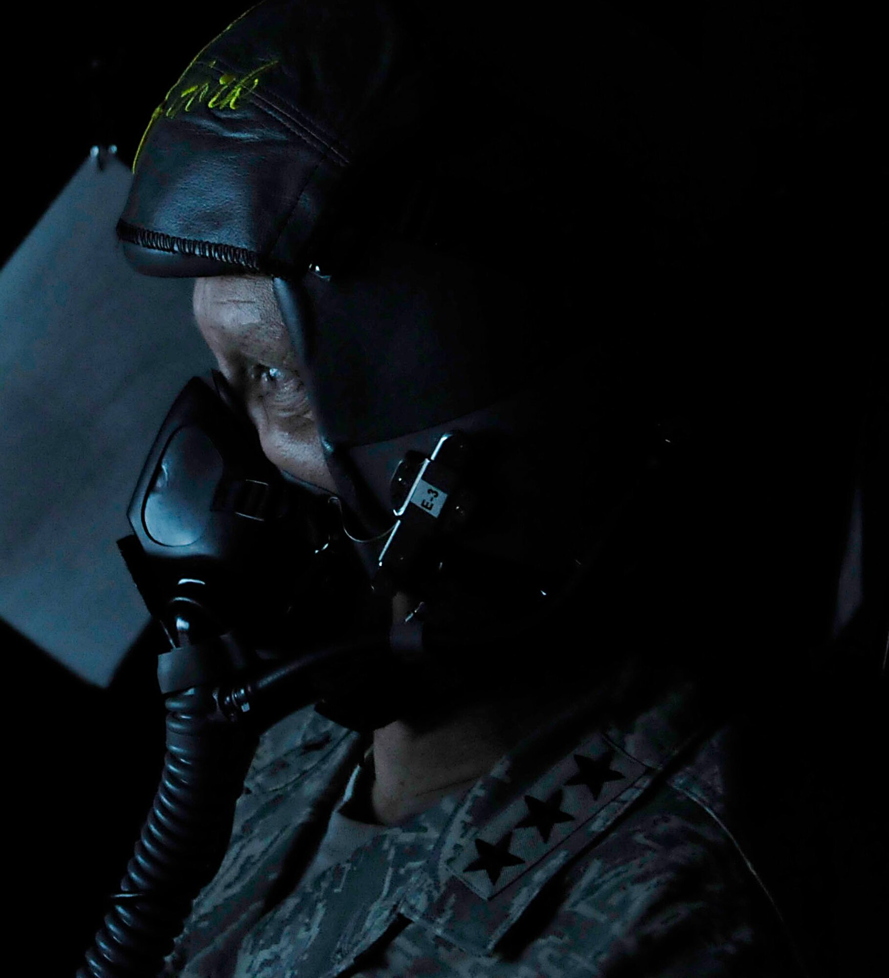 U.S. Air Force Lt. Gen. Frank Gorenc, 3rd Air Force commander, experiences how a reduced oxygen breathing device and a hypoxia familiarization trainer are both being used for refresher training for pilots, Ramstein Air Base, Germany, May 6, 2011. The ROBD/HFT are two new pieces of equipment the 86th Operation Support Squadron recently acquired for helping train aircrews to recognize and properly respond to the effects of hypoxia. (U.S. Air Force photo by Airman Kendra Alba)