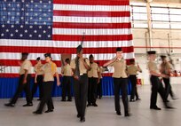 The Lassiter-Pope-Kell Naval JROTC Drill Team performs for the Academy Day 2011 crowd at Dobbins ARB, May 7.  (U.S. Air Force photo/ Brad Fallin)