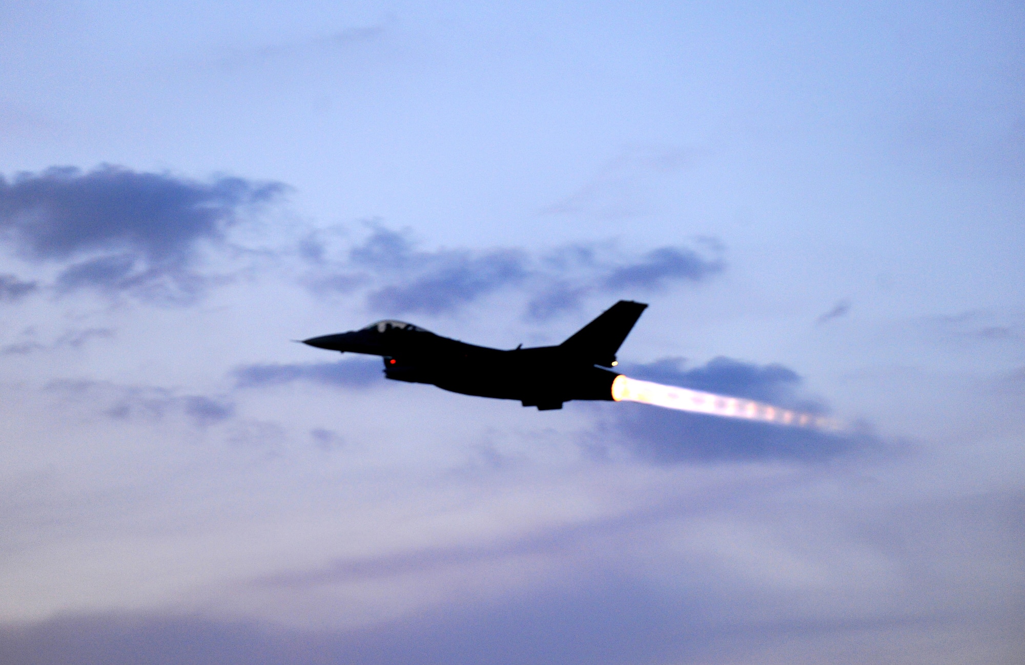 An F-16 Fighting Falcon pilot from the 480th Fighter Squadron departs May 2, 2011, from Spangdahlem Air Base, Germany, for the unit’s Air Expeditionary Force deployment. (U.S. Air Force photo/Senior Airman Nathanael Callon)

