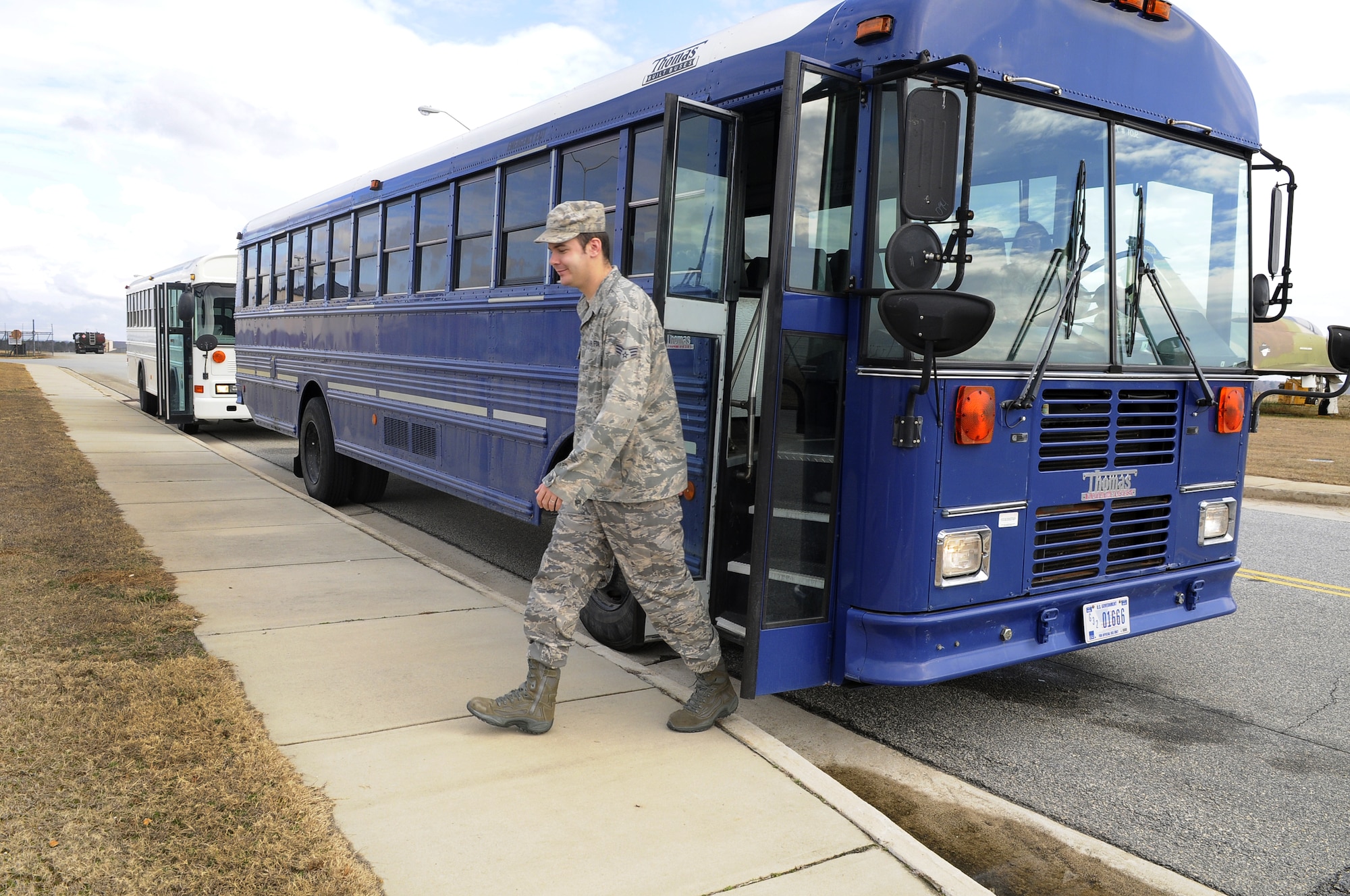 Round Robins buses. U. S. Air Force file photo by Sue Sapp