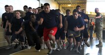 Enlistees from Recruiting Station Indianapolis, Ind., start their mile and a half run during the State Wide, May 14, 2011. The State Wide is a annual competition between the sub-stations of RS Indianapolis.