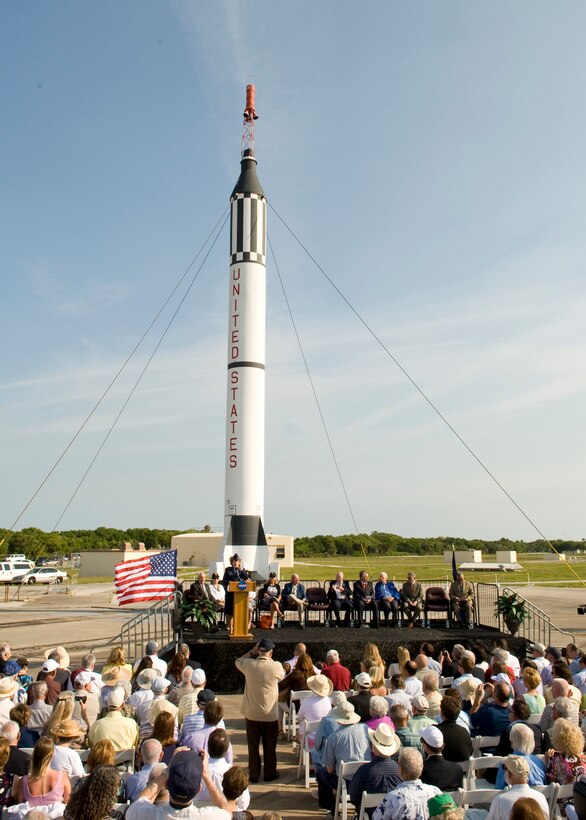 More than 150 project Mercury workers, former astronauts, military and NASA leaders came together on Cape Canaveral Air Force Station to celebrate the 50th anniversary of the first American in space, Alan Shepard.