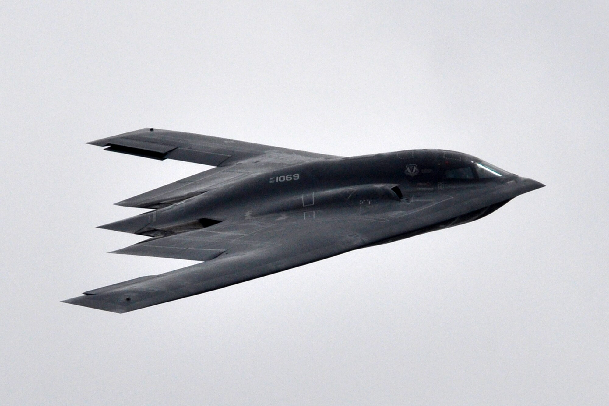 The “Spirit of Indiana” a B-2 Stealth Bomber, makes a pass in front of the crowd at the 2011 Defenders of Liberty Air Show at Barksdale Air Force Base, La., May 7, 2011. The B-2 is a low-observable, strategic, long-range, heavy bomber capable of penetrating sophisticated and dense air-defense shields. This particular B-2 is based out of Whiteman Air Force Base, Mo. (U.S. Air Force photo/Tech. Sgt. Jeff Walston)