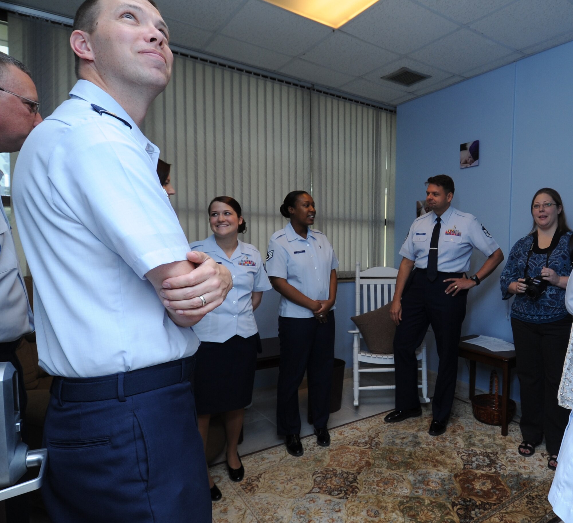 Members from the Incirlik community tour the new nursing room in the 39th Medical Group on May 2, 2011 at Incirlik Air Base, Turkey.  The intent of the nursing room is to give Incirlik’s nursing mothers a comfortable and private place to breast feed their babies or to safely pump the milk for later use. (U.S. Air Force photo by Tech. Sgt. Valda Wilson/released) 