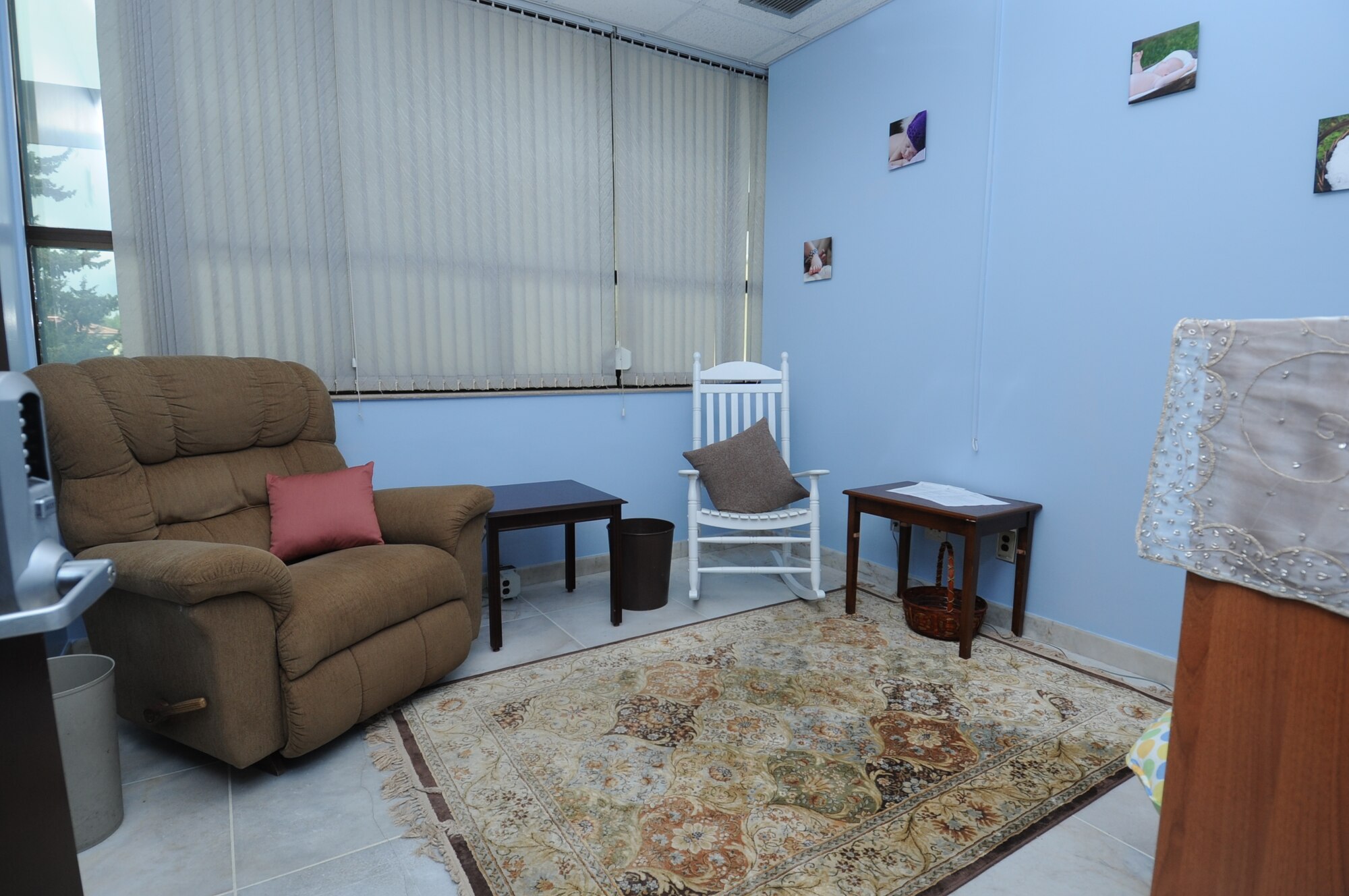 The 39th Medical Group held a ribbon-cutting ceremony to celebrate the opening of the new nursing room on May 2, 2011 at Incirlik Air Base Turkey. The intent of the nursing room is to give Incirlik’s nursing mothers a comfortable and private place to breast feed their babies or to safely pump the milk for later use. (U.S. Air Force photo by Tech. Sgt. Valda Wilson/released) 