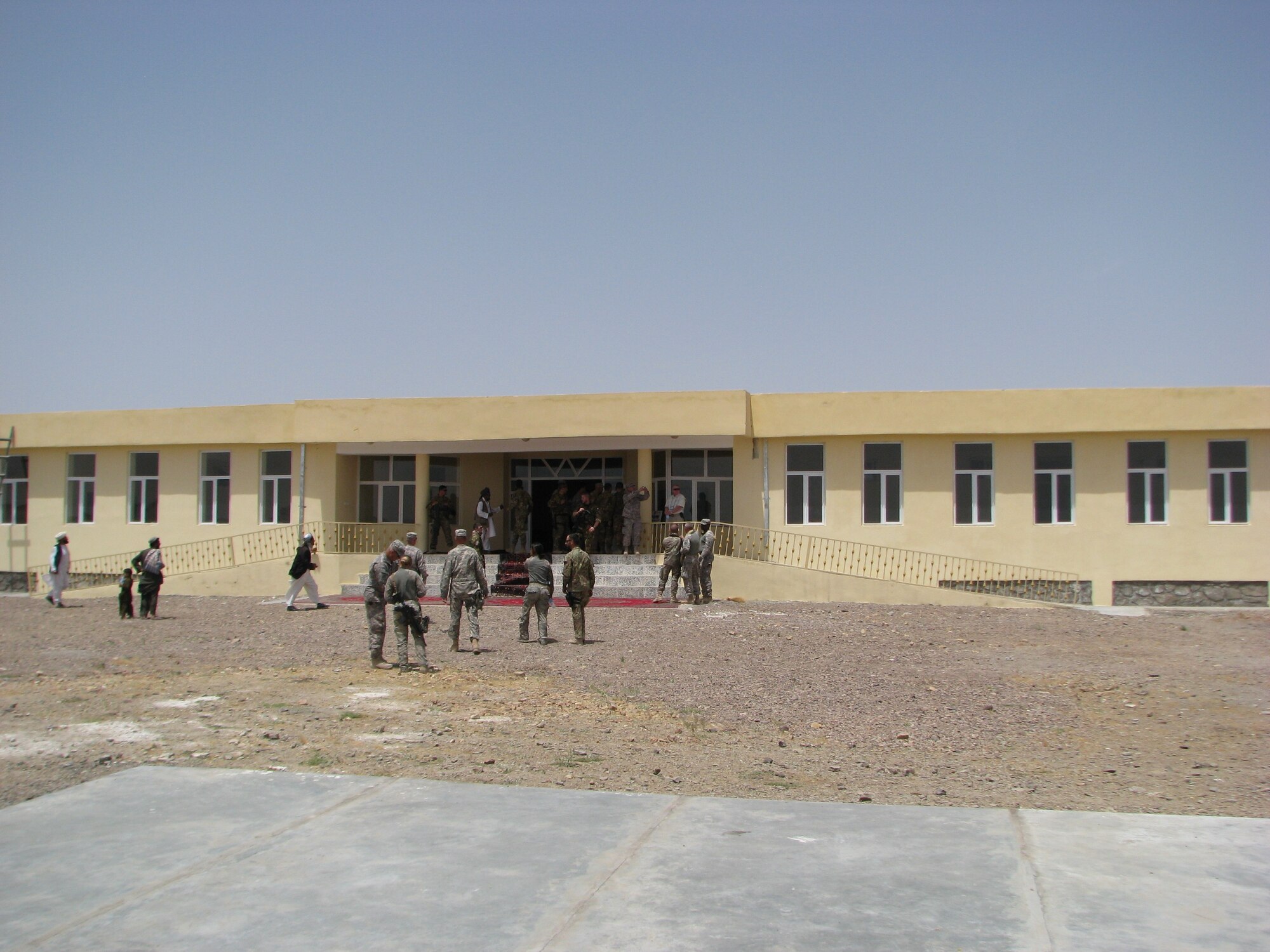 Construction of the Mandel School began in last September and is part of a $180K Commander Emergency Response Program. The school will help educate 1,200 Afghanistan boys and girls. (U.S. Air Force photo by Lt. Col. Joe Del Campo)