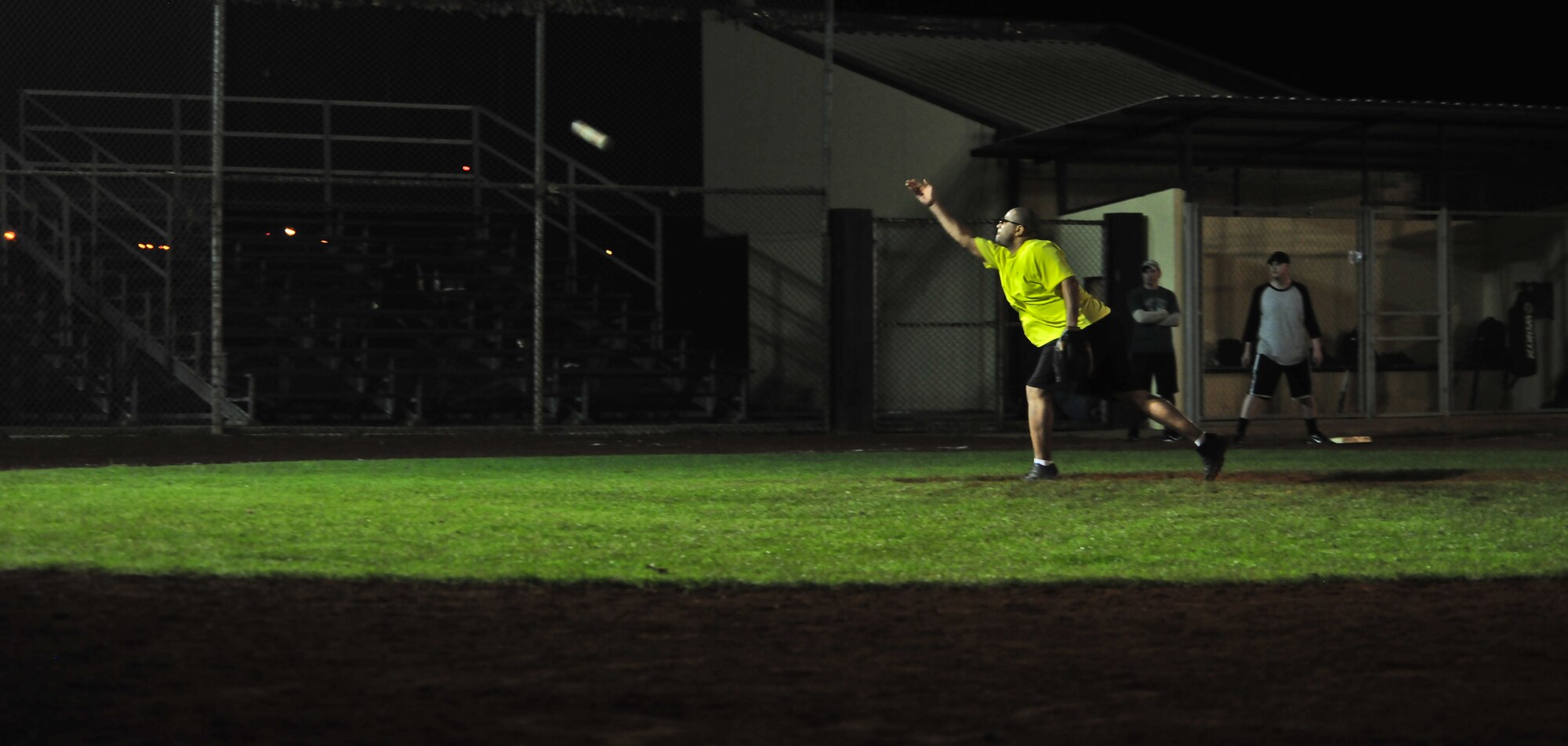 Airman from the 39th Air Base Wing participated in an all-night softball tournament April 29, 2011 at Incirlik Air Base, Turkey.  The double-elimination tournament was between nine teams. This event kicked off this year’s softball season. Receiving first place was team “Thrown Together,” second place was the 728th Air Mobility Squadron and third was the 39th Logistics Readiness Squadron.  The season will begin May 17.  (U.S. Air Force photo by Staff Sgt. Alexandre Montes/Released) 