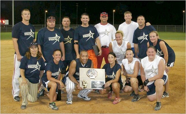 Kentucky's 123rd Airlift Wing team was named the 2010 champions atfter sweeping the Air National Guard Coed Softball tournament in Panama City Beach, Fla., Aug. 11-15. The team beat six previously undefeated teams to claim the title. (Courtesy photo)