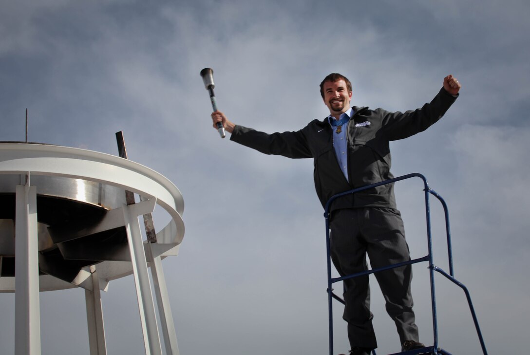 Army Staff Sgt. Salvatore Giunta, Medal of Honor recipient, lit the Olympic Cauldron to mark the opening ceremonies of the 2011 Warrior Games May 16, 2011, at the Olympic Training Center here. The Warrior Games is an annual sporting event for wounded, ill and injured service members. Last year, the Marines took the Chairman’s Cup and are ready to defend their title.