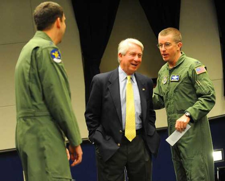 The 8th Airlift Squadron unveiled an exhibit dedicated to Gen. (retired) Duane Cassidy, former chief of U.S. Transportation Command and Military Aircraft Command, during the Cassidy Auditorium dedication May 6 at Joint Base Lewis-McChord, Wash. Cassidy commanded the 8th AS at McChord Air Force Base in 1972. (U.S. Army photo/Ingrid Barrentine)