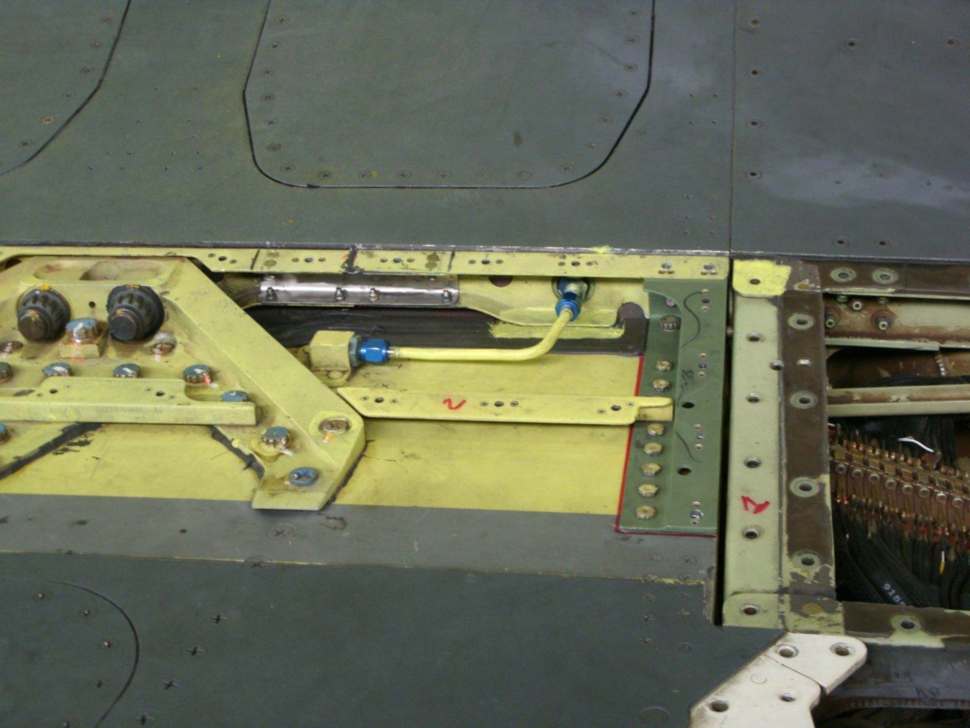 SPANGDAHLEM AIR BASE, Germany – The completed F-16 Fighting Falcon root bracket replacement is shown in this photo. The 52nd Equipment Maintenance Squadron Fabrication Flight Aircraft Structures Maintenance Shop recently began a new process for replacing the root brackets on F-16 wings. The process reduces the man hours it takes to perform the repair from 522 to 26 man hours. (Courtesy photo)