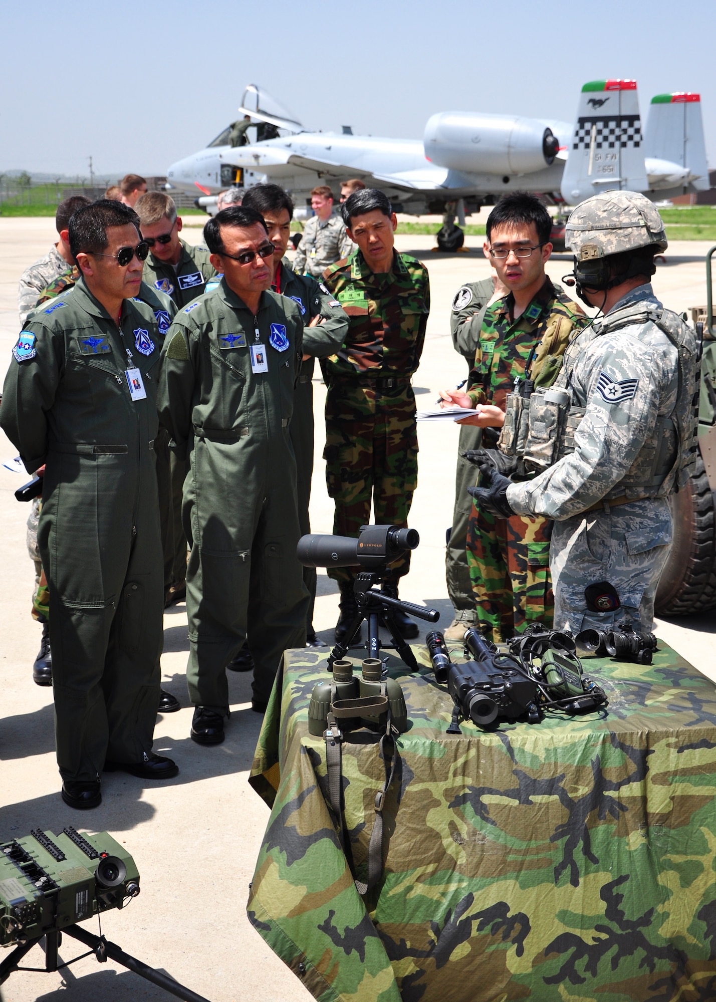 Joint terminal attack controllers, or JTACs, with the 607th Air Support Operations Group here recently showed off new digital capabilities during a demonstration with members of the Republic of Korea Air Force. The demonstration highlighted advanced equipment the controllers use when transmitting data digitally to aircraft in the field rather than using big, bulky, outdated equipment and transmitting everything via radio. (U.S. Air Force photo/Staff Sgt. Chad Thompson)