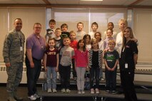 MINOT AIR FORCE BASE, N.D. -- Air Force Global Strike Command’s North Plains Elementary school sponsored its second annual Penny War, a one-week event aimed at raising money to go towards the fight against cancer, here April 11 - 15. The award for the highest dollar amount raised belongs to Debra Reinke’s first grade students, pictured here.(Courtesy photo)