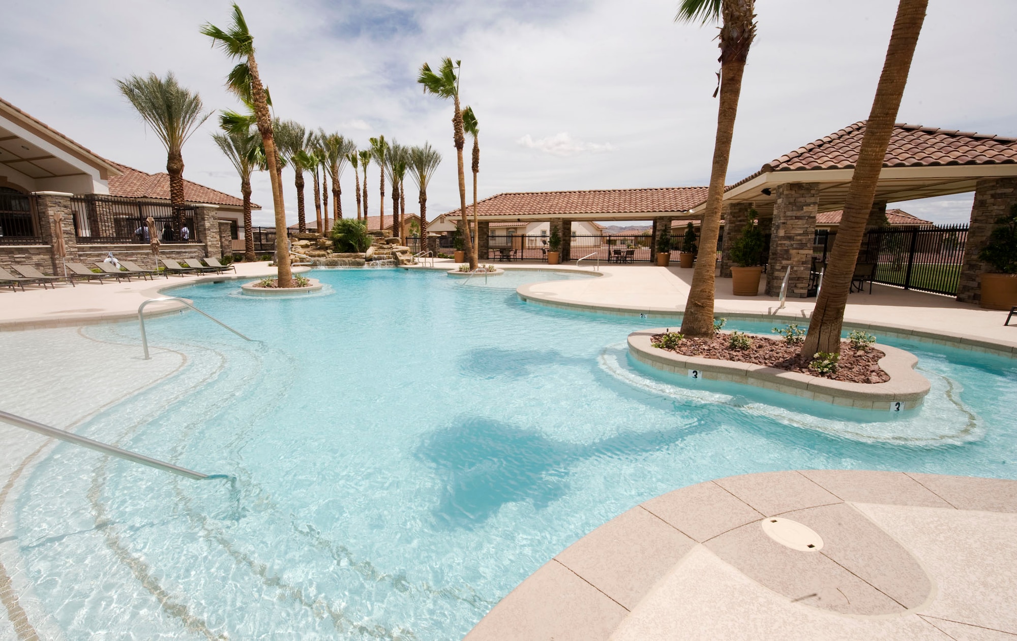 NELLIS AIR FORCE BASE, Nev.-- The Nellis Landings held a ceremony for the completion of the new residential pool May 17. The pool area, which is more than 4,700 square feet and can hold up to 450 people, was designed for base residents and their families and will open June 4. Construction began in 2009 with the assistance of Hunt Military Communities.  (U.S Air Force photo by Senior Airman Stephanie Rubi)