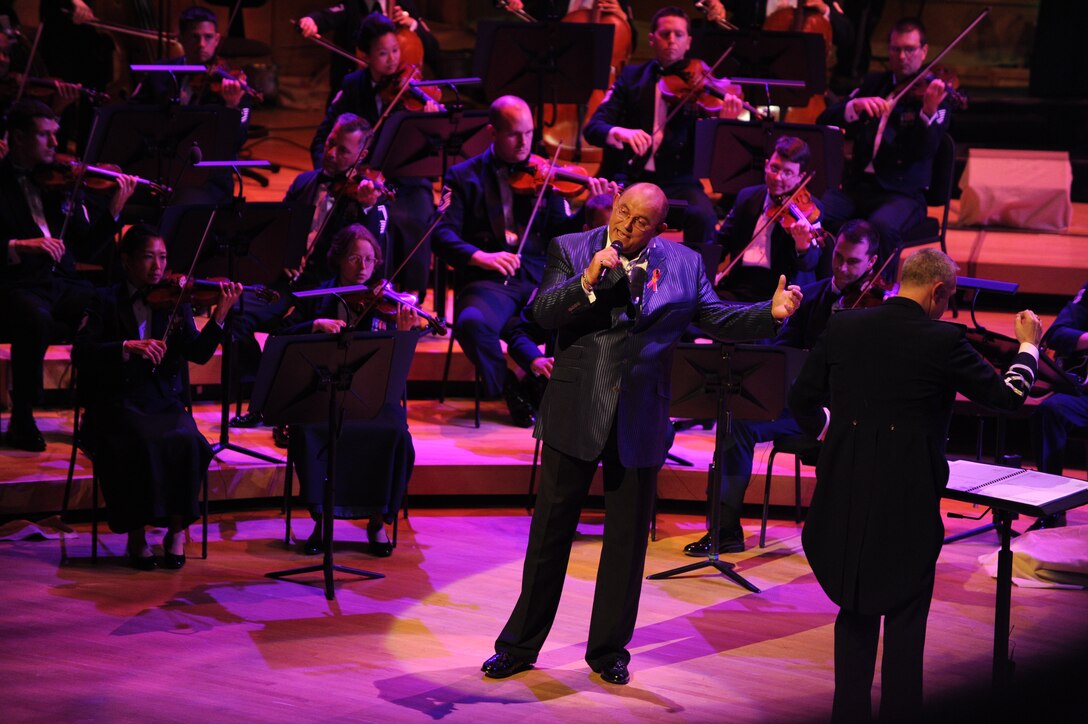 Irish vocalist Ronan Tynan, guest vocalist, performs “Over the Rainbow” May 12 at the Music Center at Strathmore, Bethesda, Md. Mr. Tynan was a special guest invited to perform with The U.S. Air Force Band. (U.S. Air Force photo by Senior Airman Christopher Ruano)