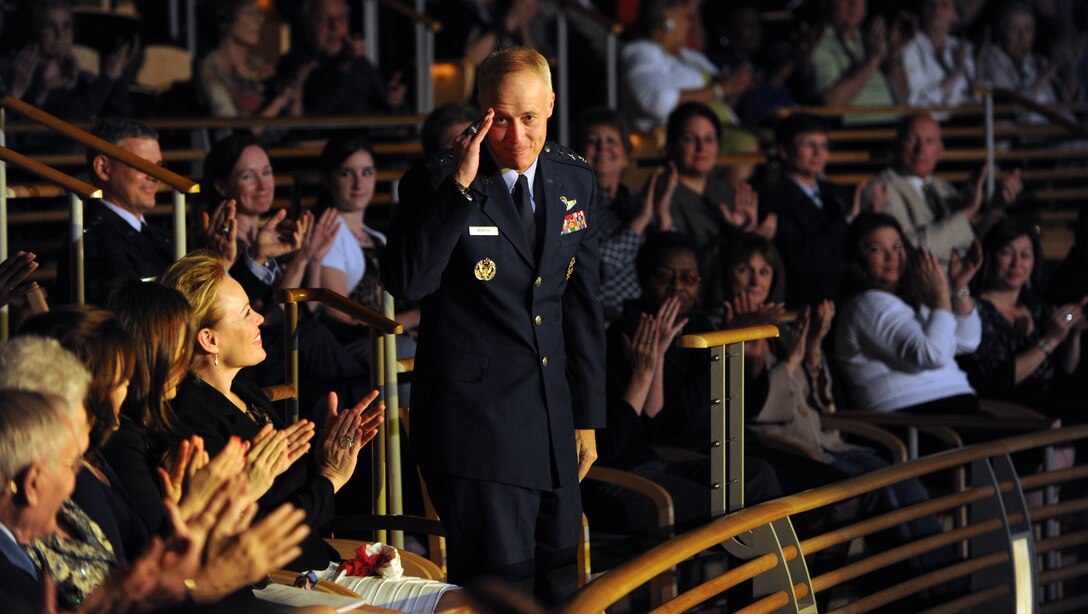 Lt. Gen. Richard Y. Newton III, Assistant Vice Chief of Staff and Director, Air Staff, attends “America’s Veterans: A Musical Tribute” May 12 at the Music Center at Strathmore, Bethesda, Md. Lt. Gen. Richard was the presiding officer for the event and praised The U.S. Air Force Band for their performance. (U.S. Air Force photo by Senior Airman Christopher Ruano)