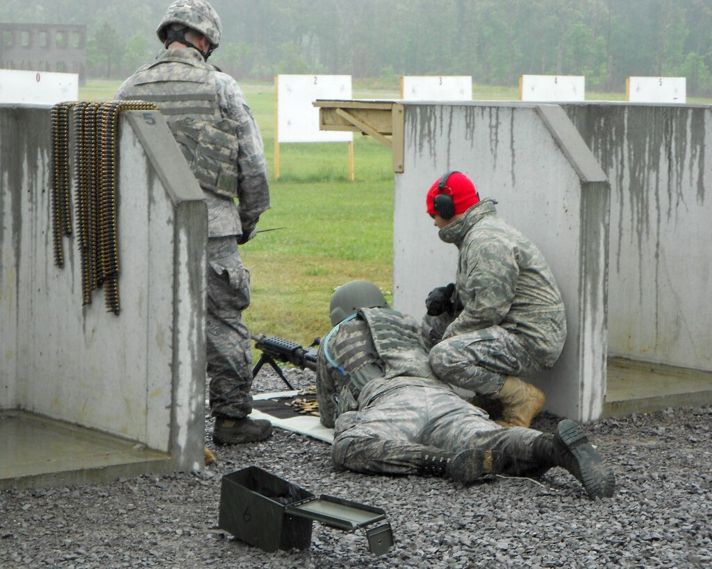 118th Airlift Wing Security Forces prepare to fire druing a training exercise in Tullahoma May 15, 2011.