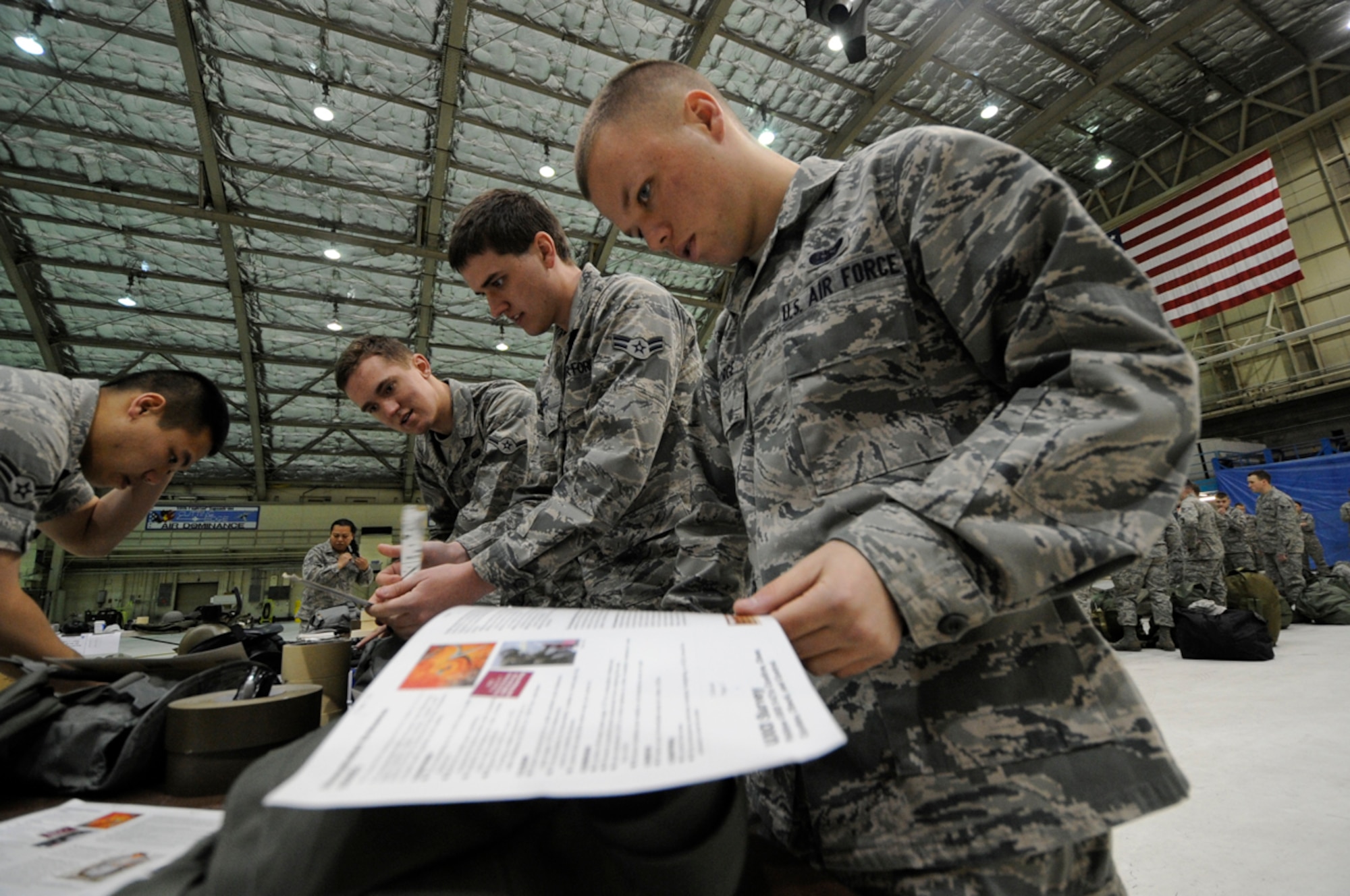 Airmen assigned to Joint  Base Elmendorf-Richardson, Anchorage, Alaska, receive Ability to Survive and Operate Training. (U.S. Air Force photo/Steve White) 