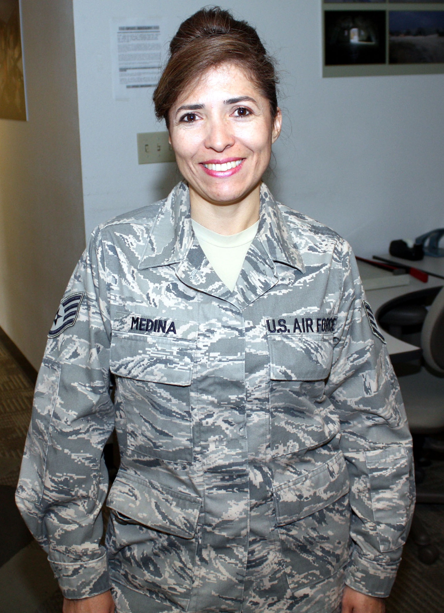 TRAVIS AIR FORCE BASE, Calif. -- Staff Sgt. Monica Medina, 349th Aerospace Medicine Squadron. (U.S. Air Force photo/Master Sgt. Robert Wade) 
