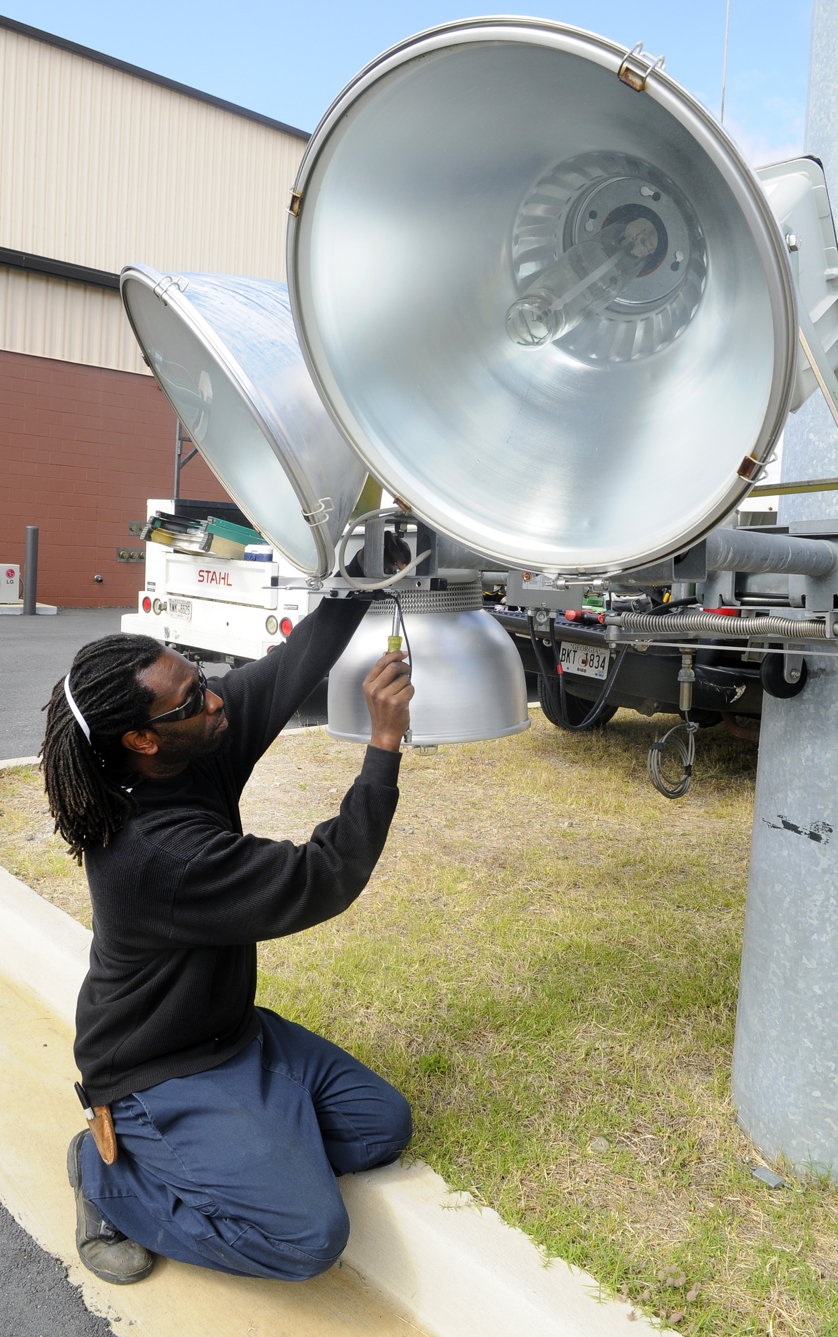 Highmast lighting changes reduce energy costs > Robins Air Force Base