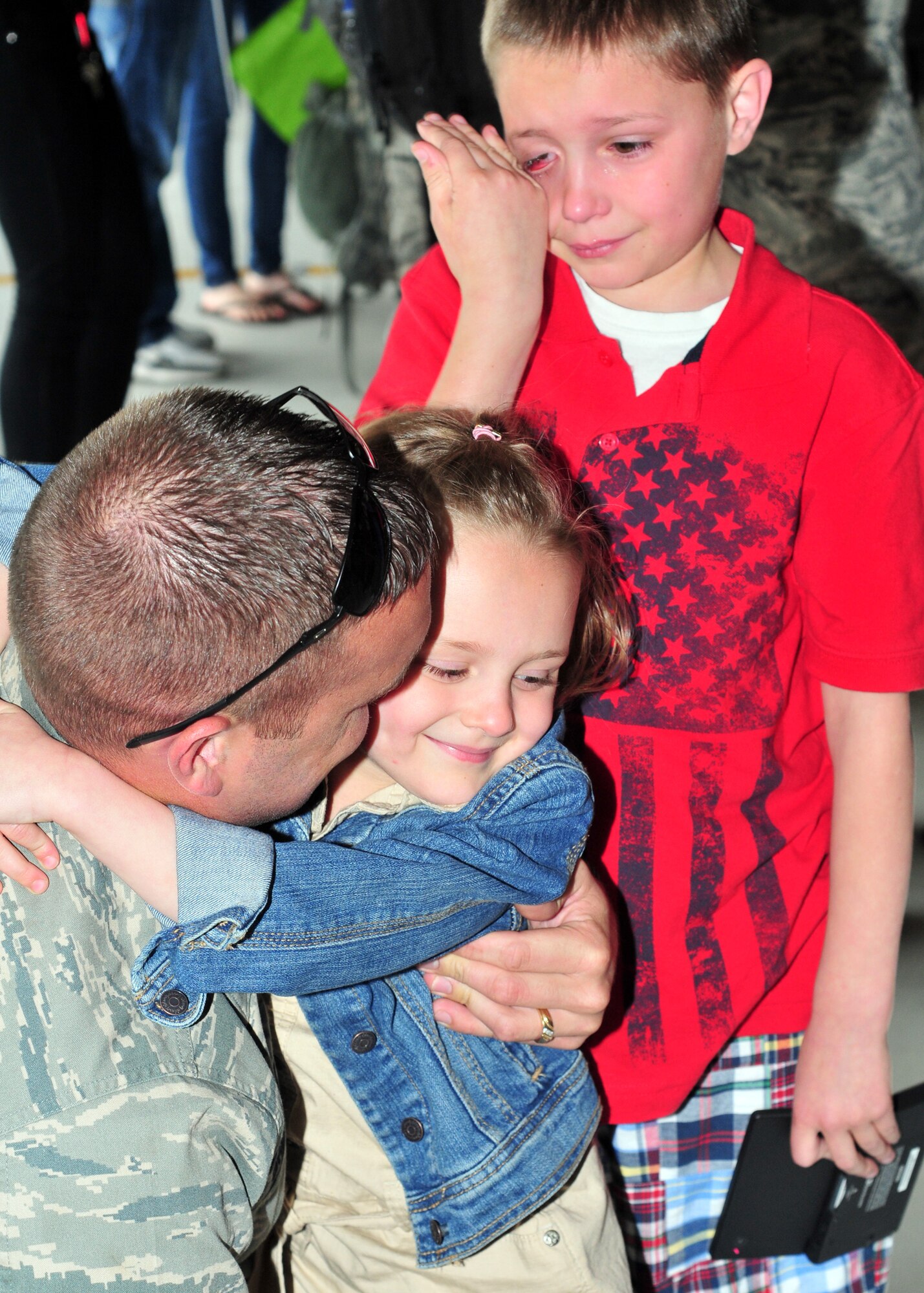 Airmen from 914th and 107 Airlift Wings are welcomed home by friends and family, May 16, 2011, Niagara Falls Air Reserve Station, NY. Airmen from 914th and 107 Airlift Wings return from a deployment to an undisclosed location in southwest Asia. (U.S. Air Force photo by Staff Sgt. Joseph McKee)