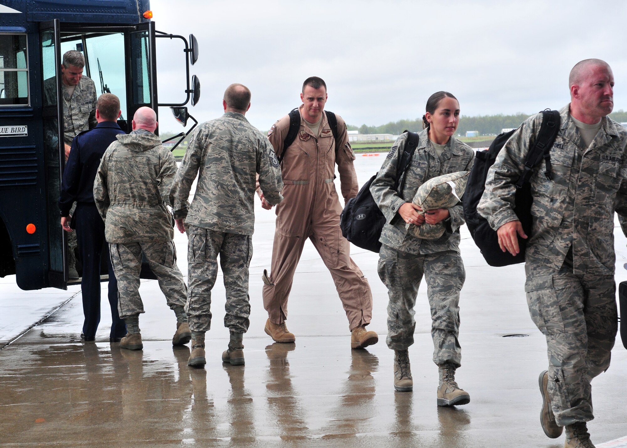Airmen from 914th and 107 Airlift Wings are welcomed home by friends and family, May 16, 2011, Niagara Falls Air Reserve Station, NY. Airmen from 914th and 107 Airlift Wings return from a deployment to an undisclosed location in southwest Asia. (U.S. Air Force photo by Staff Sgt. Joseph McKee)