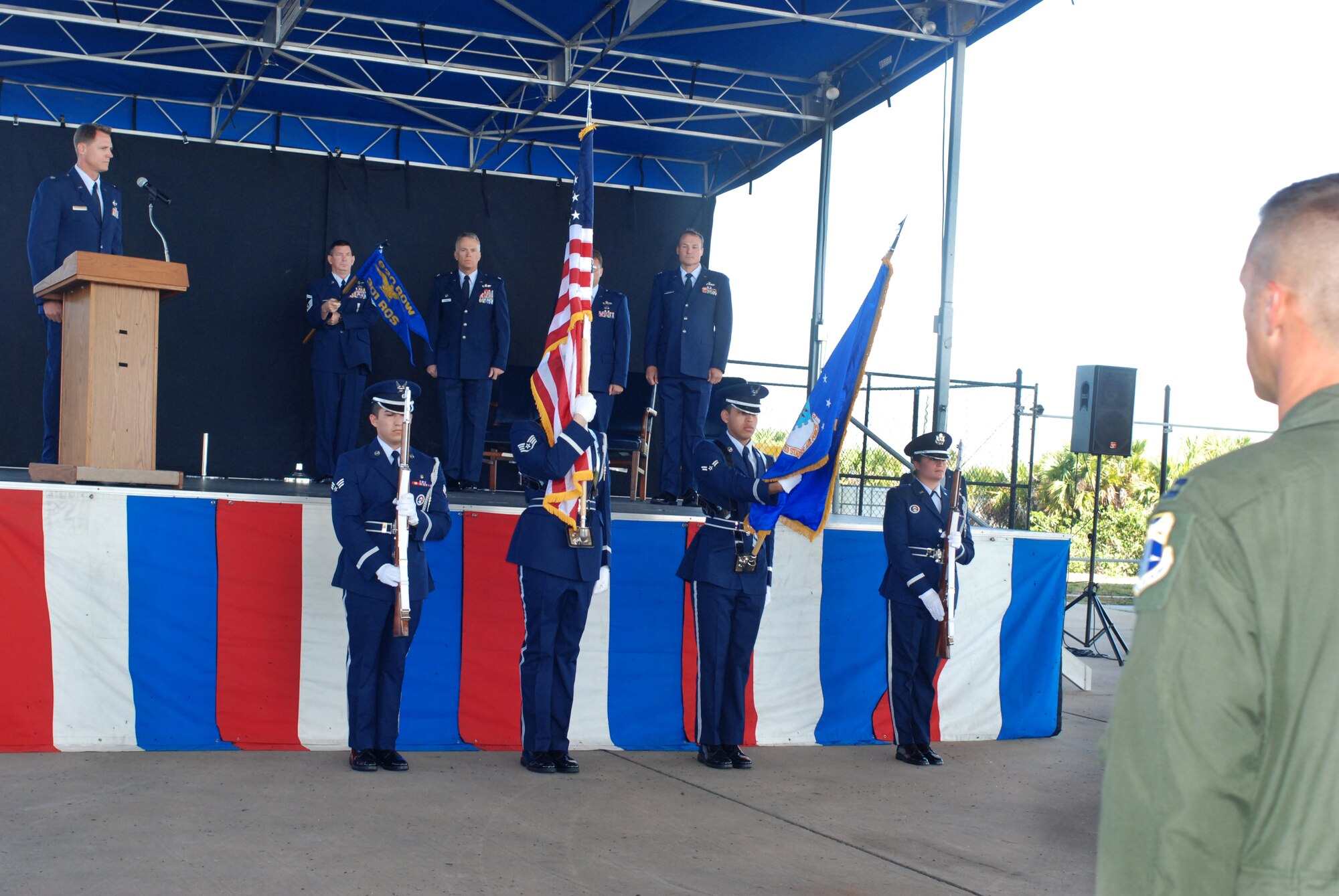 PATRICK AIR FORCE BASE, Fla. - Lt. Col. Joseph Alcorn, Air Force Reserve helicopter pilot, assumes command of the helicopter squadron, the 301st Rescue Squadron here May 19. The 301st RQW is a helicopter squadron which falls under the 920th Rescue Wing - a combat search and rescue unit dedicated to rescuing service members off the battlefield during combat using the HH-60G Pave Hawk helicopter. The Rescue Airmen are also responsible for saving civilians in distress and providing rescue support for the NASA shuttle launches. (U.S. Air Force photo/Staff Sgt. Leslie Forshaw)
