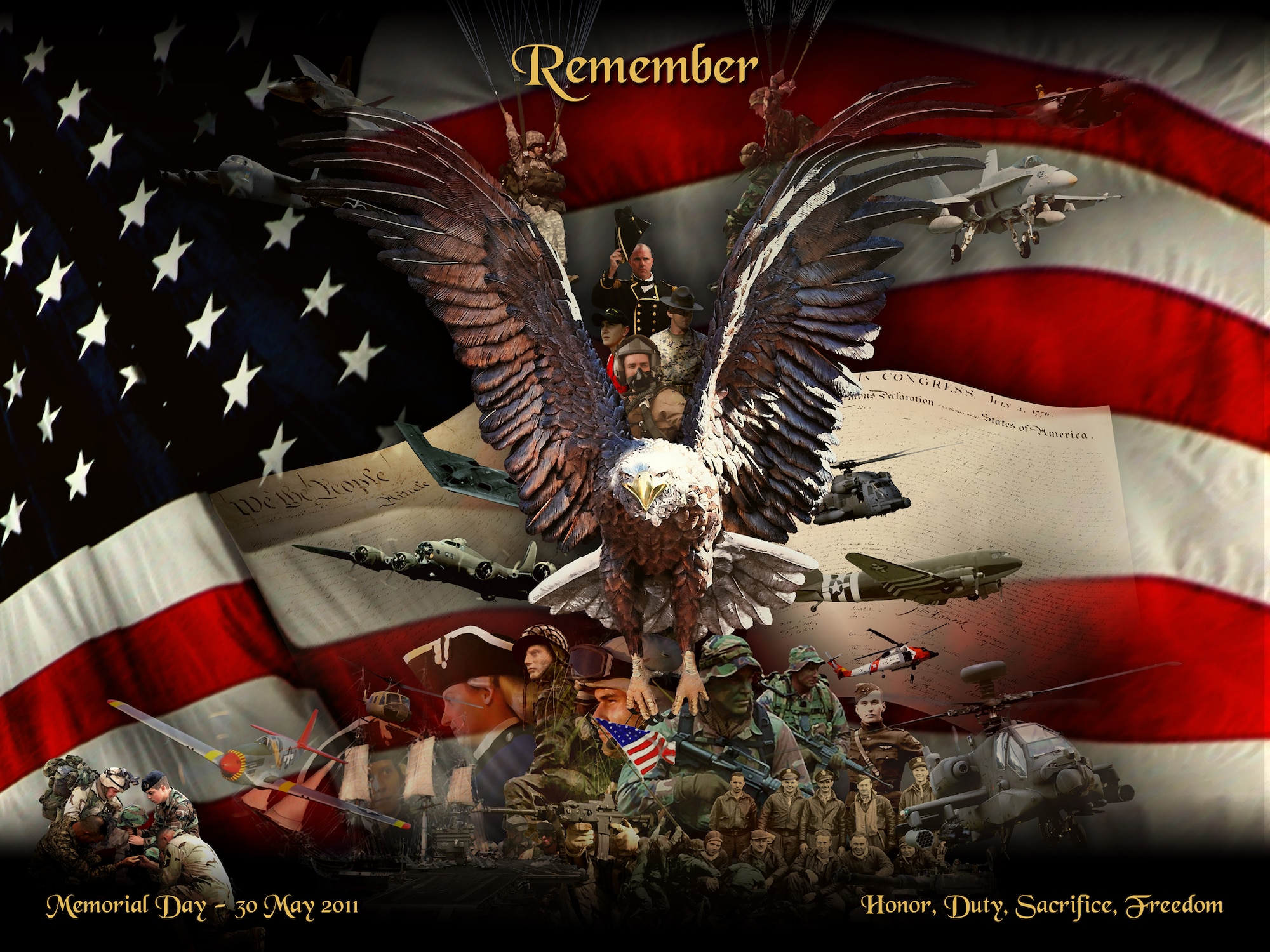 Memorial Day 2011. Created by Ken Chandler. This image is 8x10 @ 72 ppi. PDF files for this image, up to 48x32 inches @ 150 ppi, are available by contacting afgraphics@dma.mil. This image is copyrighted and is the property of Ken Chandler and is available only to members of the armed forces and military organizations.