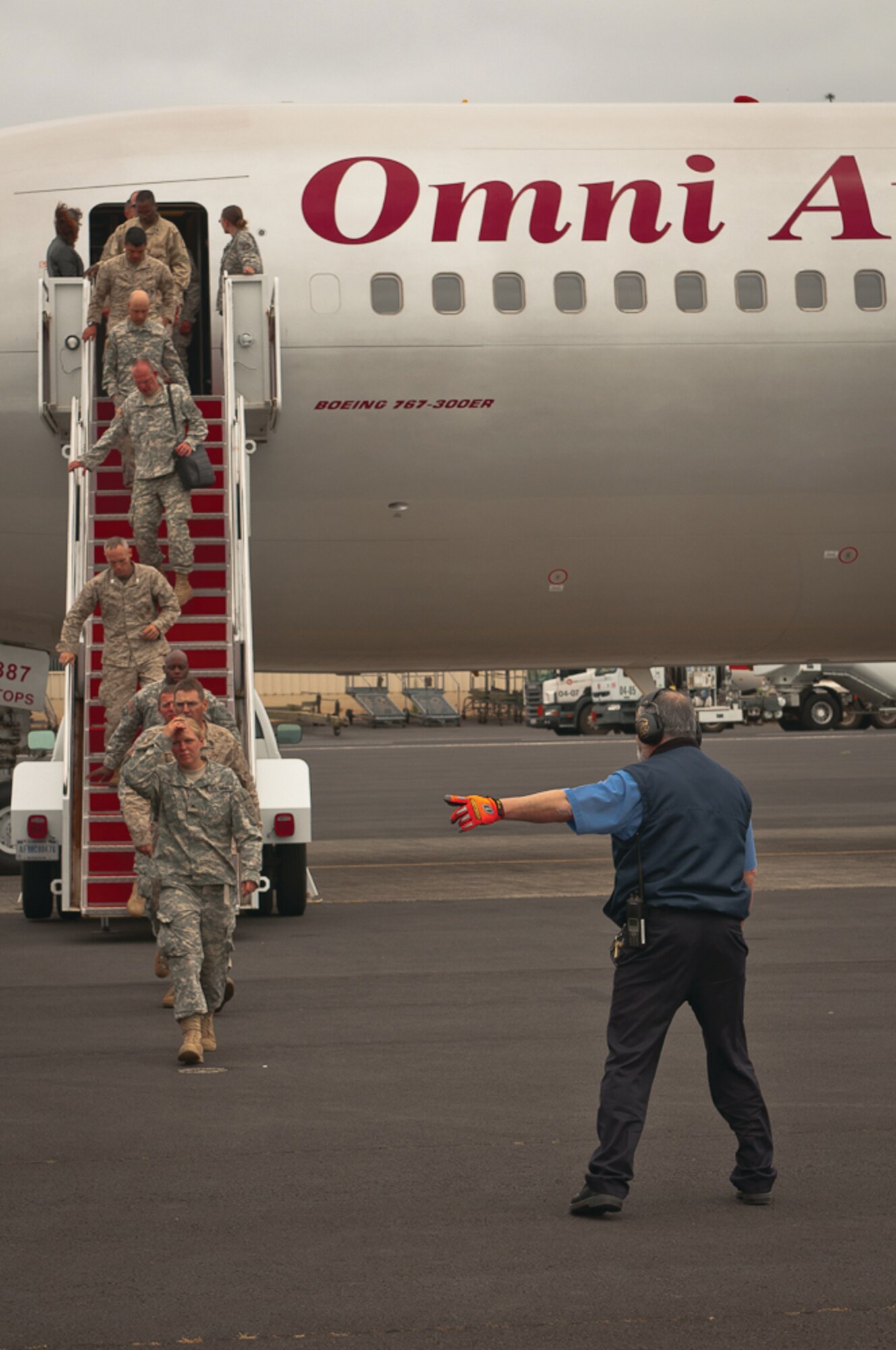 Servicemembers transit Lajes Field, Azores, May 16 to refuel the aircraft after participating in the first phase of Exercise African Lion 2011in Morocco. The exercise between servicemembers in the Kingdom of Morocco and the United States of America involves more than 2,000 U.S. servicemembers and approximately 900 members of the Royal Moroccan Armed Forces.  (Photo by Lucas Silva)
