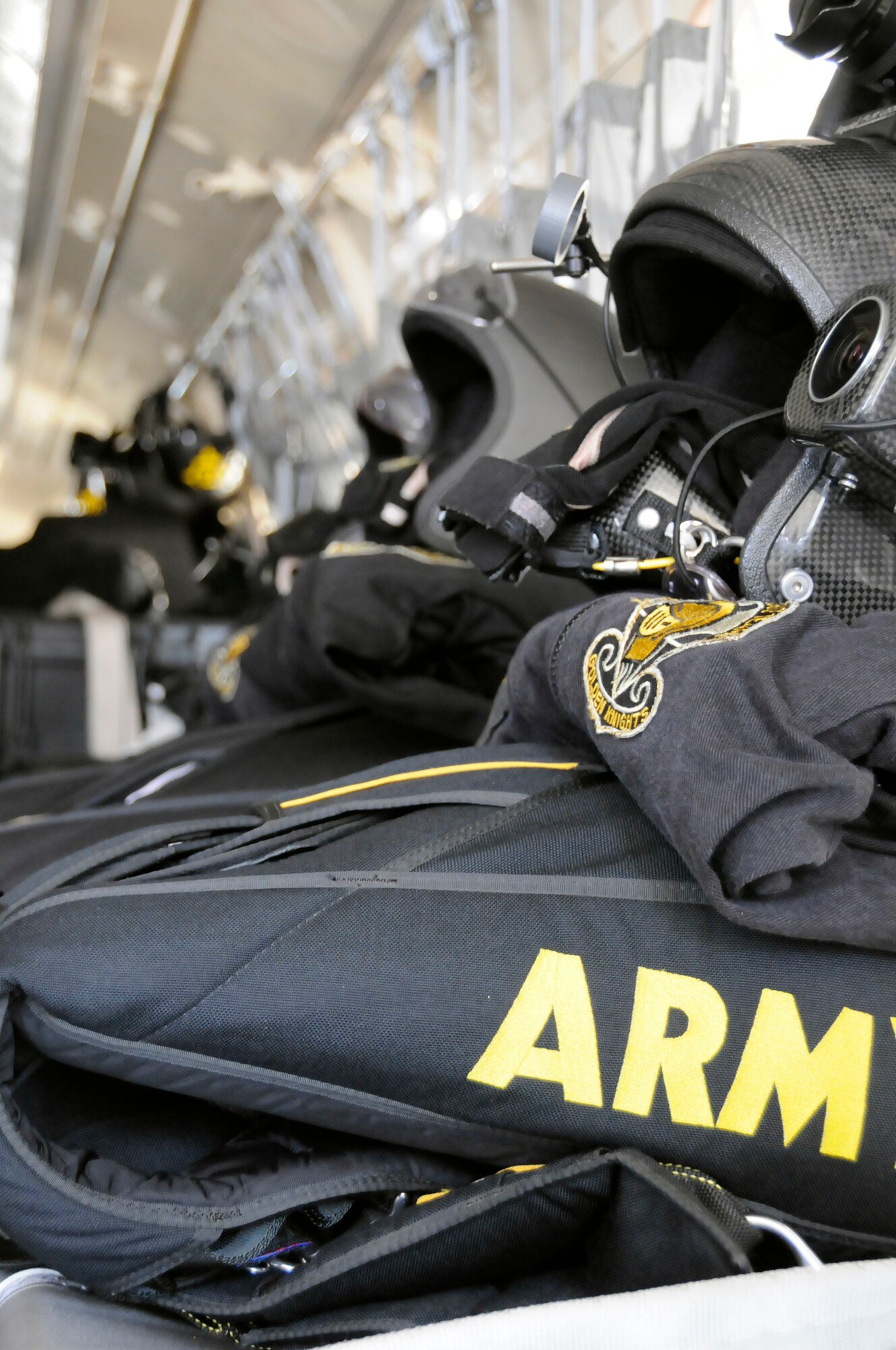 The U.S. Army's Golden Knights performed for the 2011 Joint Service Open House here May 20 to 22. The Golden Knights are the Army's parachuting team. The JSOH affords the public an opportunity to meet the men and women of the Armed Forces and to see the military equipment from the Navy, Marines, Army, Air Force and Coast Guard. JSOH is a planned and conducted through the efforts of active duty, guard and reserve service members, as well as civilian employees, retirees and family members. (U.S. Air Force photo by Airman 1st Class Tabitha N. Haynes) (Released)