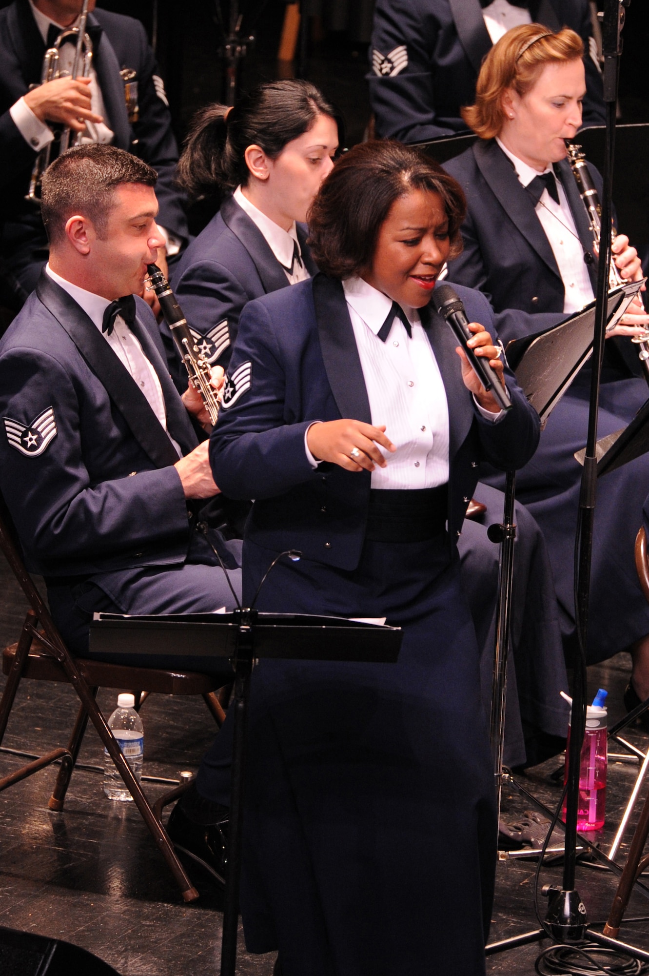 SEYMOUR JOHNSON AIR FORCE BASE; N.C.- Staff Sgt. Natalie Madison sings, 'Til You Come Back To Me' during the U. S. Air Force Heritage of America Band performance at the Paramount Theater in Goldsboro, May 19, 2011. Sergeant Madison, regional band journeyman, enlisted in the Air Force in 1999 and is a native of Central Islip, N.Y. (U. S. Air Force photo/Senior Airman Whitney Lambert)