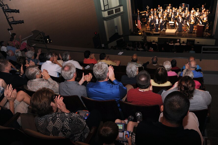 SEYMOUR JOHNSON AIR FORCE BASE, N.C.- Audience members applaud the U. S. Air Force Heritage of America Band after their performance at the Paramount Theater in Goldsboro, May 19, 2011. The band performs more than 300 shows per-year from Pennsylvania to South Carolina.  (U. S. Air Force photo/Senior Airman Whitney Lambert)