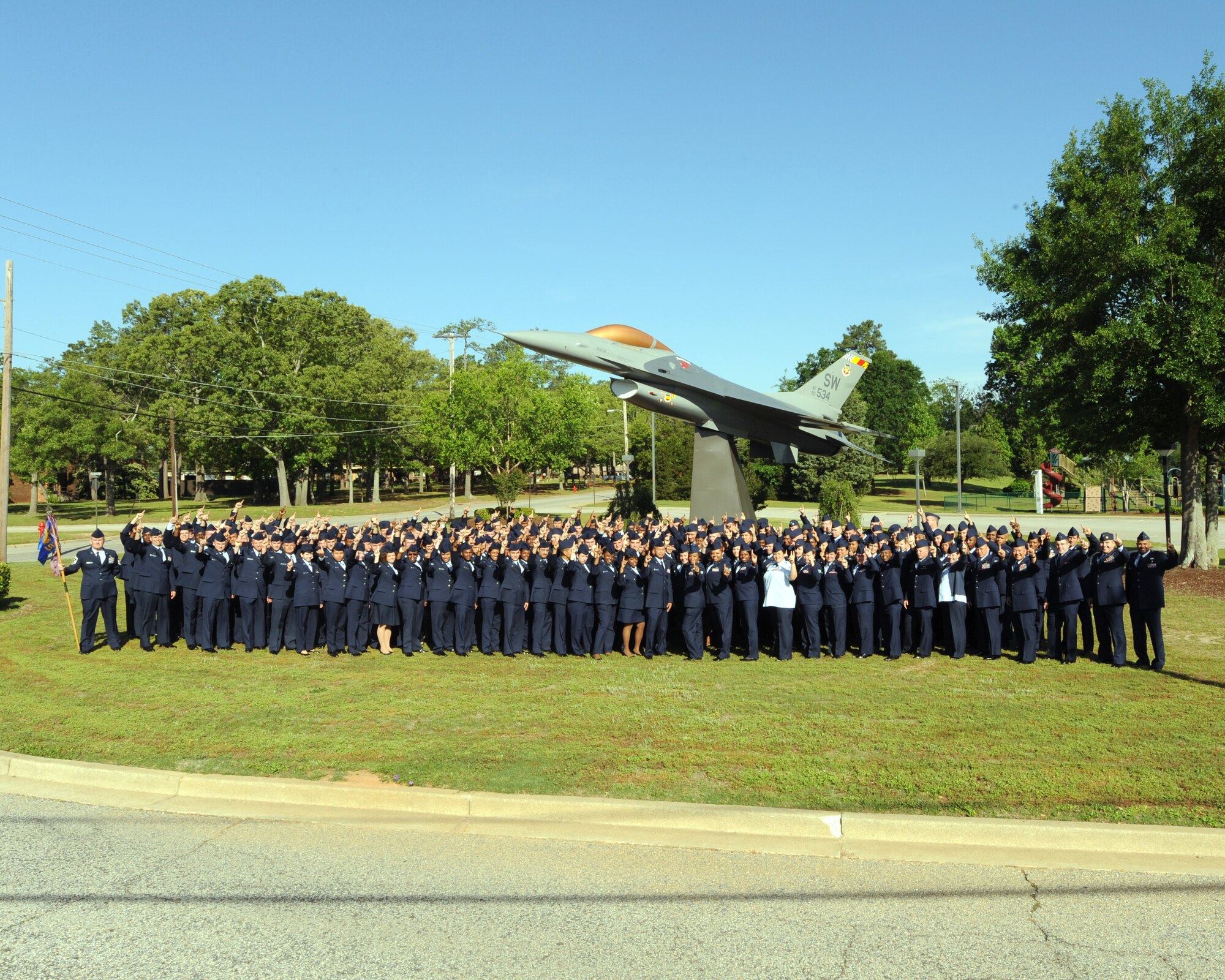 SHAW AIR FORCE BASE, S.C. - The 20th Logistics Readiness Squadron pose for a group photograph April 30, 2011. The 20th LRS was recently awarded the Air Force-level Daedalian Major General Warren R. Carter Logistics Effectiveness Award. (U.S Air Force Photo/ Tech. Sgt. Louis Rivers) (Released)
