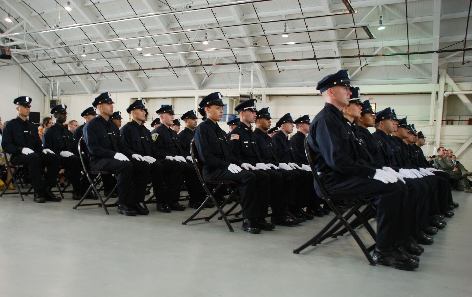 The Springfield Police Academy graduated its newest class of cadets May 19 in the Base Hangar at Westover Air Reserve Base in Chicopee. (US Air Force photo/Master Sgt. Andrew Biscoe)
