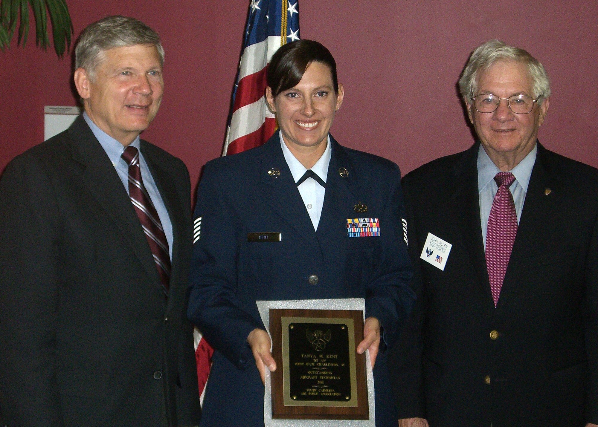 Tech. Sgt. Tanya Kent, 315th Aircraft Maintenance Squadron, was recently named 2011 South Carolina Air Force Association Outstanding Aircraft Technician of the Year at a local awards ceremony.  (Courtesy photo)