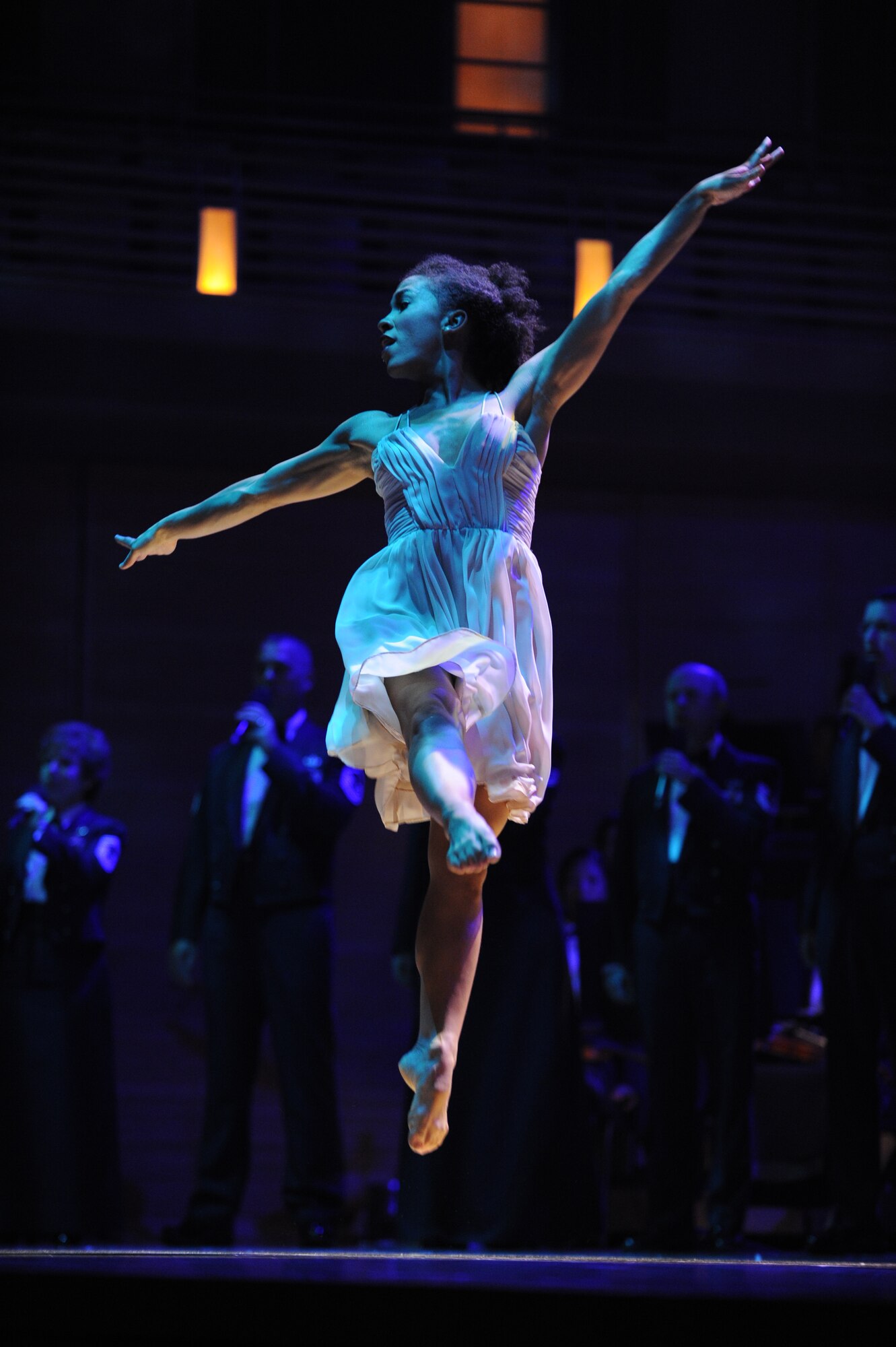 Sabra Johnson, “America’s Favorite Dancer” from Season 3 of "So You Think You Can Dance",  joined the Singing Sergeants on stage. She danced a beautiful solo to the backdrop of the Singing Sergeants a cappella version of the song “Peace”.  (AF Photo by SrA Christopher Ruano)