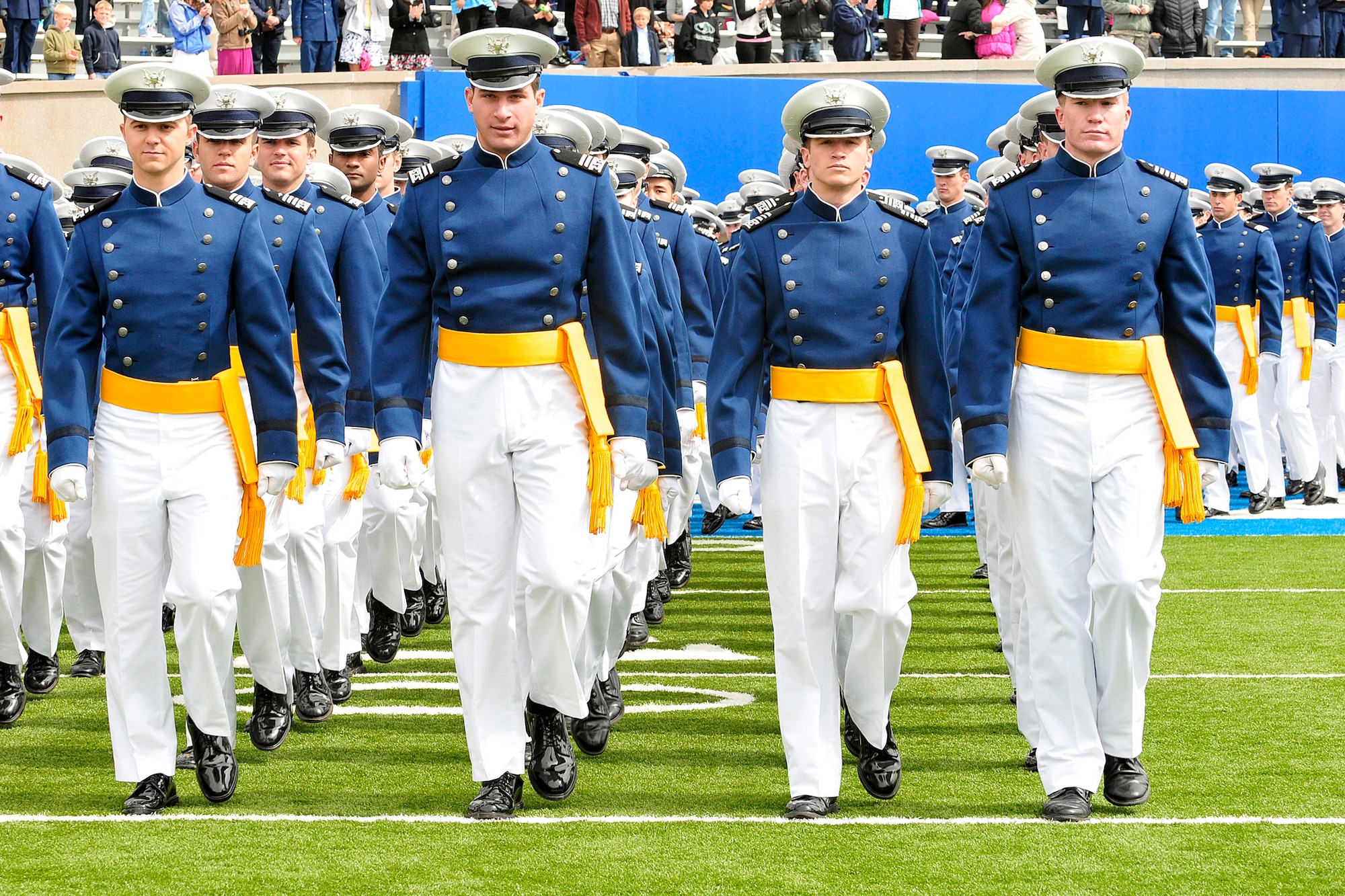 The Air Force Academy's Class of 2011 marches into Falcon Stadium May 25, 2011, during commencement ceremonies in Colorado Springs, Colo. (U.S. Air Force photo/Bill Evans)