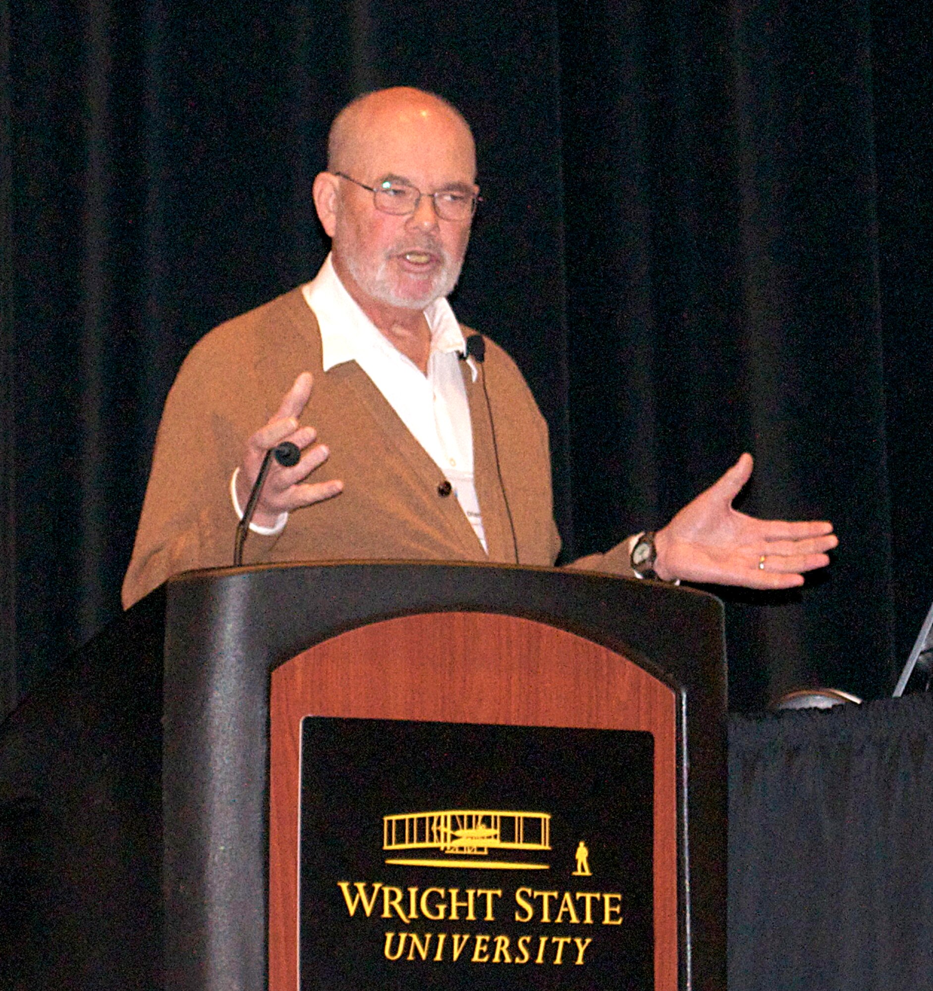 Dr. Key Dismukes, retired chief scientist for aerospace human factors at the NASA Ames Research Center, gave the keynote address at the 16th annual International Symposium on Aviation Psychology, hosted by Wright State University and the 711th Human Performance Wing’s Human Effectiveness Directorate. Dr.  Dismukes spoke about the state of aviation psychology as a discipline. (Air Force photo)
