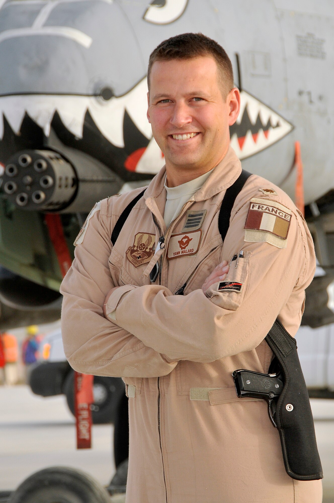 MOODY AIR FORCE BASE, Ga.-- Commandant (Maj.) Yann “Shrek” Malard, 75th Fighter Squadron A-10C Thunderbolt II pilot, has been in the officer exchange program since 2009 and originally flew a Mirage2000D, which is similar to the A-10. Through his experience flying with American pilots, Major Malard said he has learned many things he’d be able to share when he returns to France. (Contributed photo)(RELEASED)
