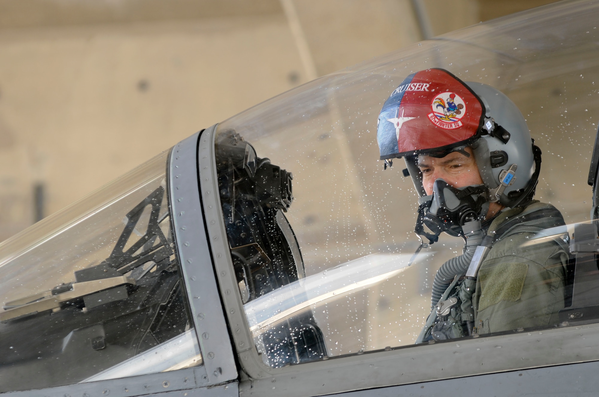 Brig. Gen. Kenneth Wilsbach, 18th Wing Commander, takes the 18th Wing Command Chief on an incentive ride in an F15 at Kadena Air Base, April 7, 2011. 