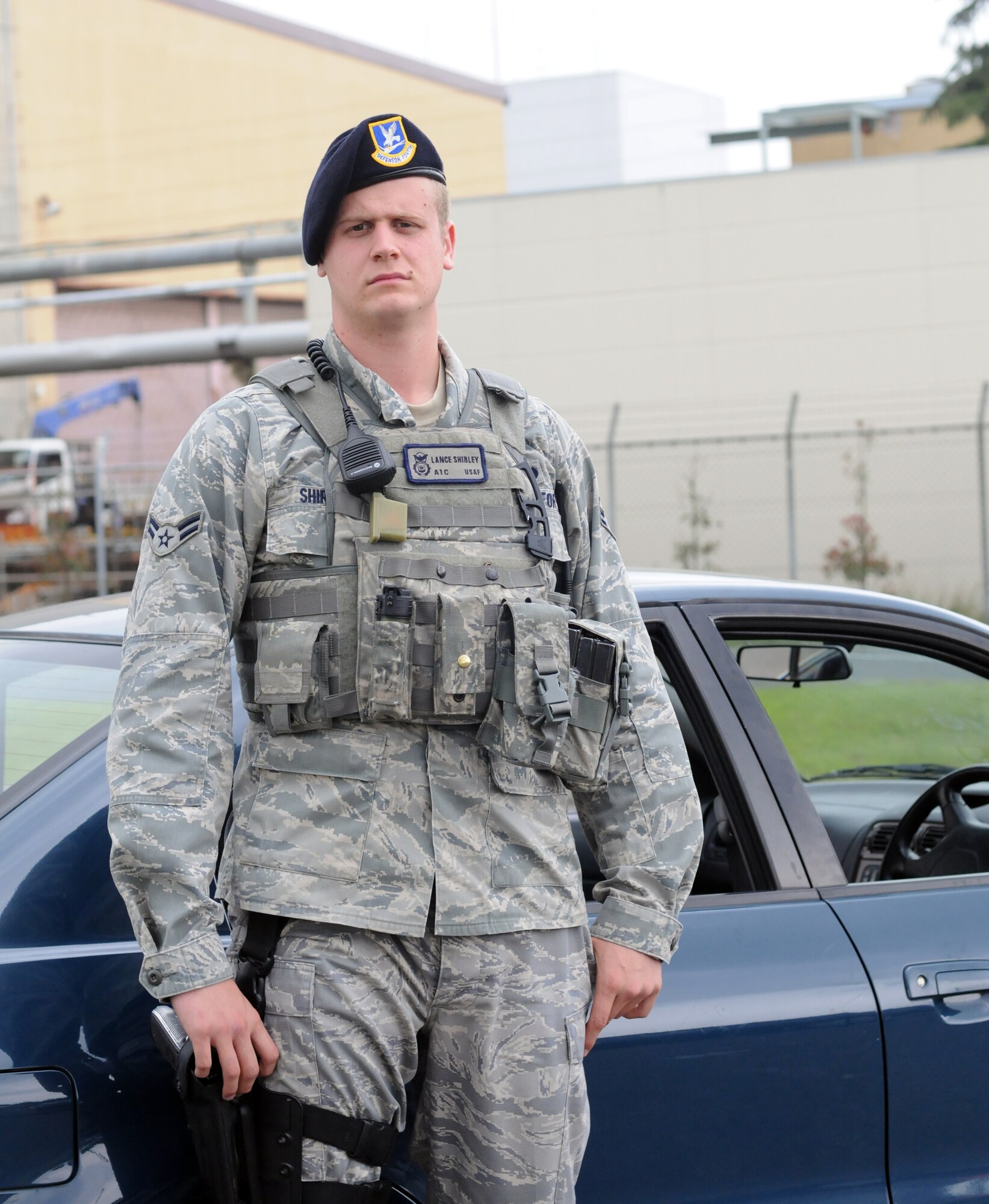 YOKOTA AIR BASE, Japan -- Airman 1st Class Lance Shirley, 374th Security Forces Squadron patrolman, poses for a picture and explains what Memorial Day means to him May 26, 2011, Yokota Air Base, Japan. Airman Shirley said, "Memorial Day is a day to remember and look back on those who have served and fallen." (U.S. Air Force photo/Airman 1st Class Krystal M. Garrett) 