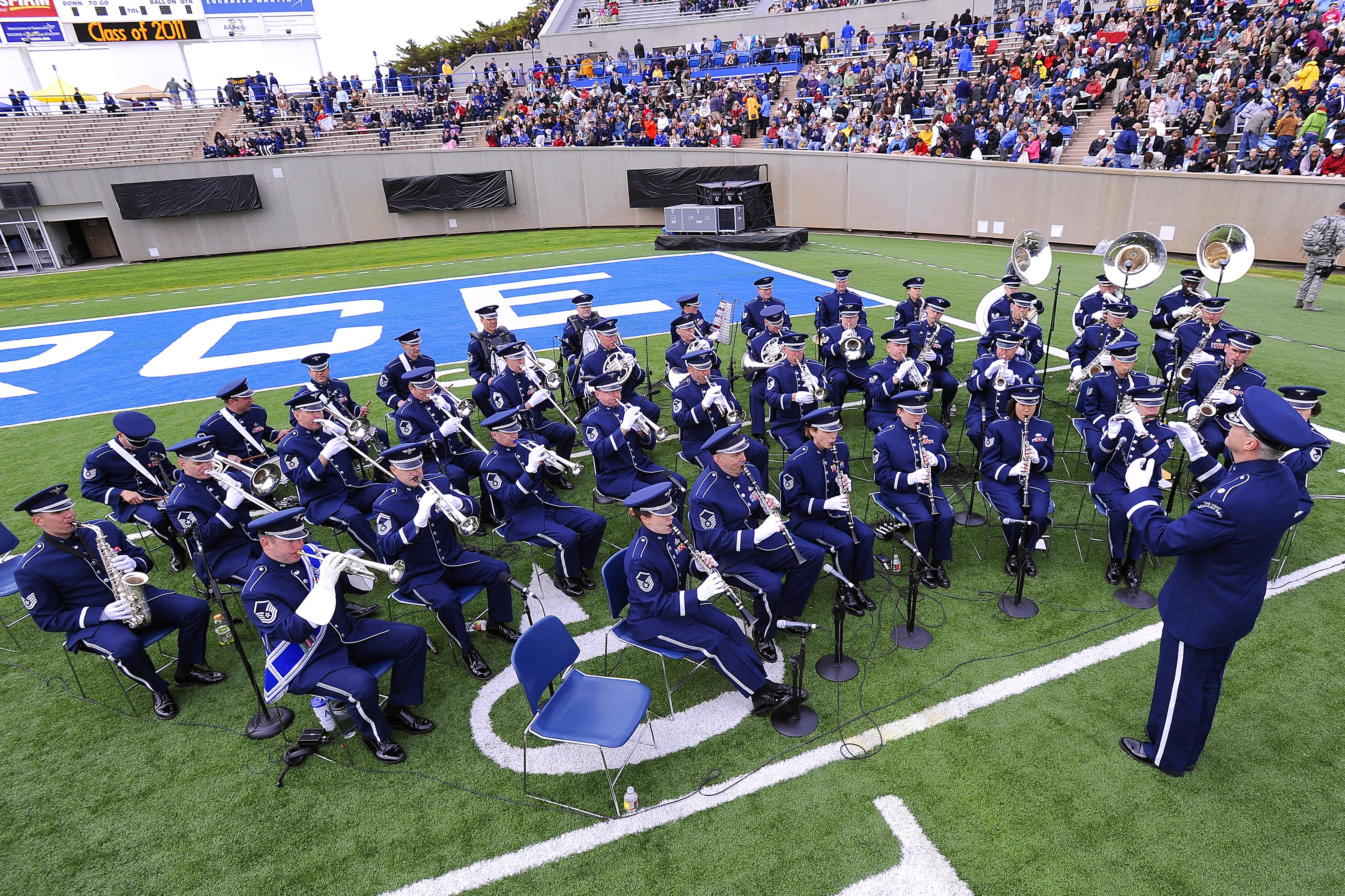 The U S Air Force Academy Band Performs Before The Start Of The